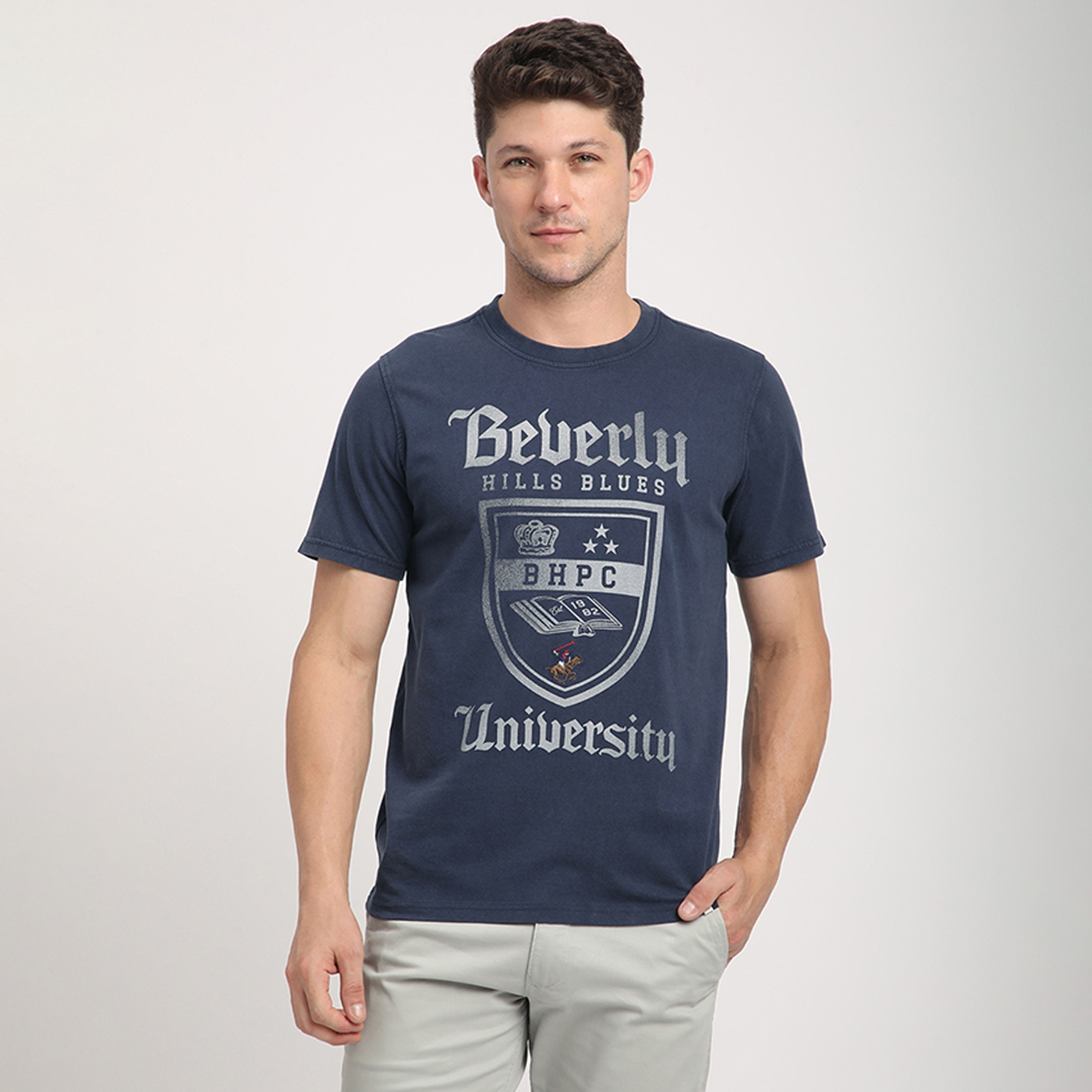 Beverly Hills Polo Club Printed Crew Neck Short Sleeves Men's T-Shirt-men-clothing-tshirtsandpolos-tshirts-image-1