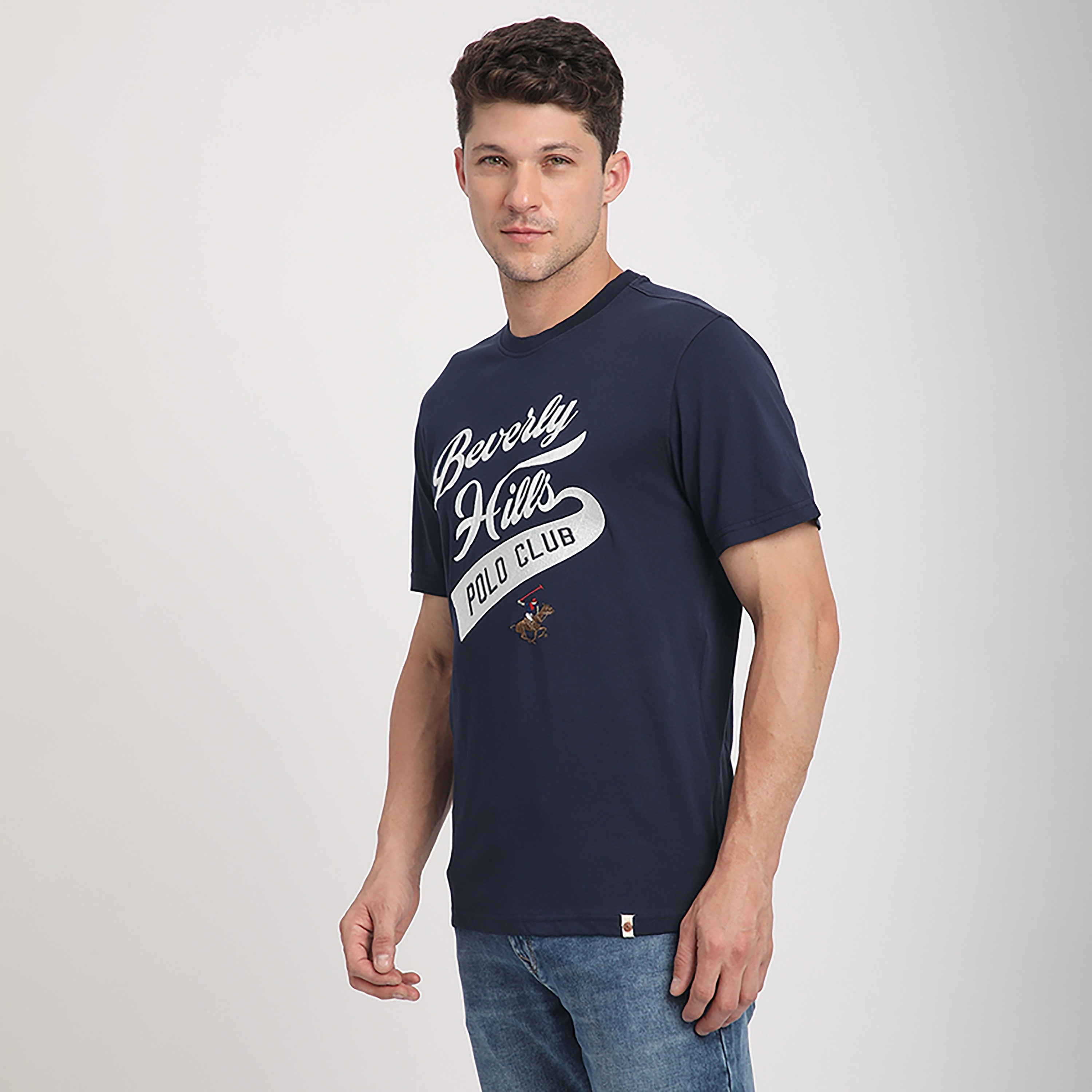Beverly Hills Polo Club Logo Print Round Neck Short Sleeves Men's T-Shirt-men-clothing-tshirtsandpolos-tshirts-image-2