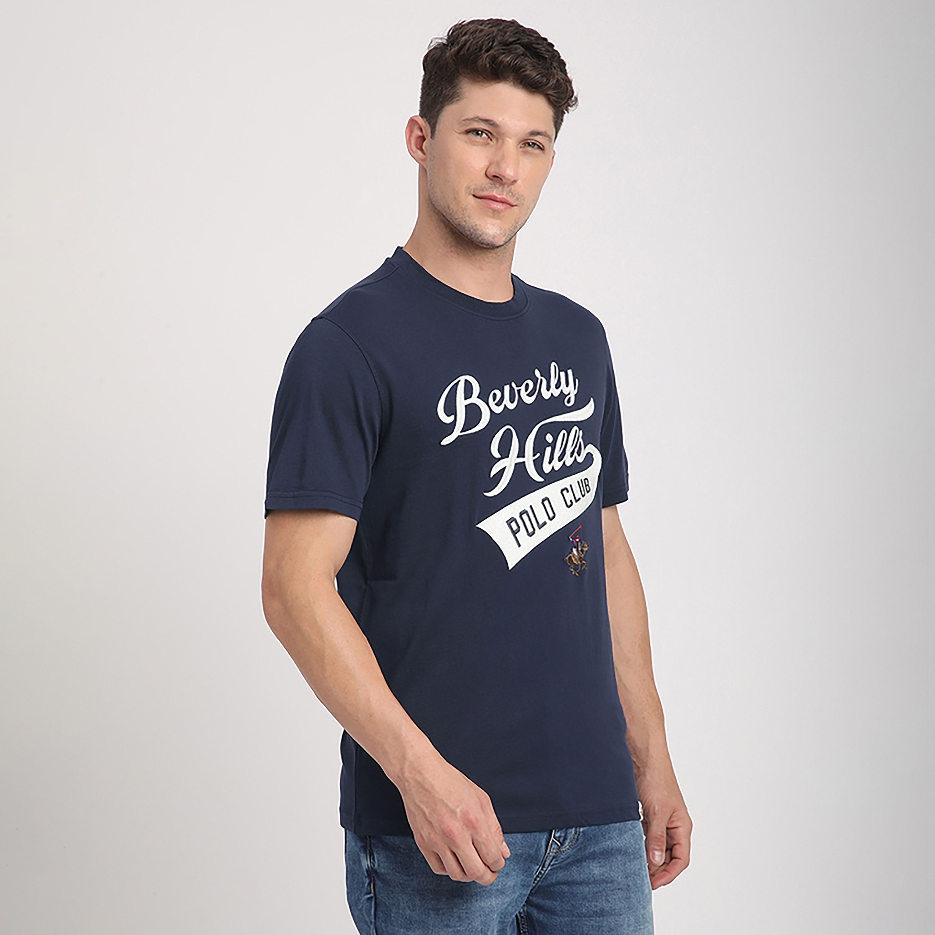 Beverly Hills Polo Club Logo Print Round Neck Short Sleeves Men's T-Shirt-men-clothing-tshirtsandpolos-tshirts-image-3