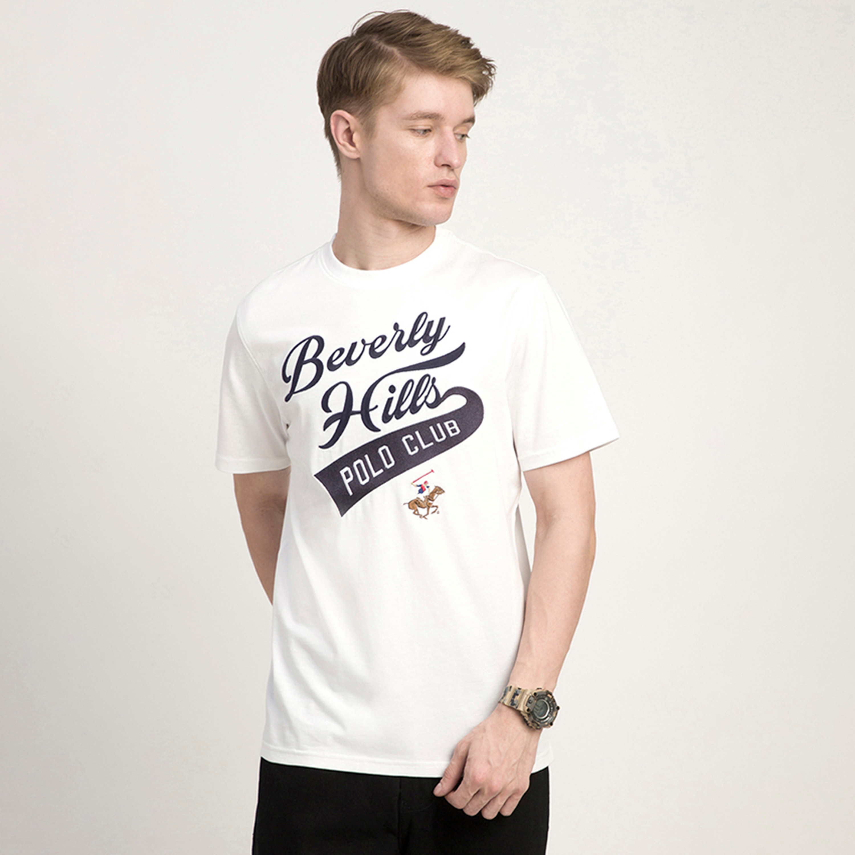 Beverly Hills Polo Club Printed Crew Neck Short Sleeves Men's T-Shirt-men-clothing-tshirtsandpolos-tshirts-image-1