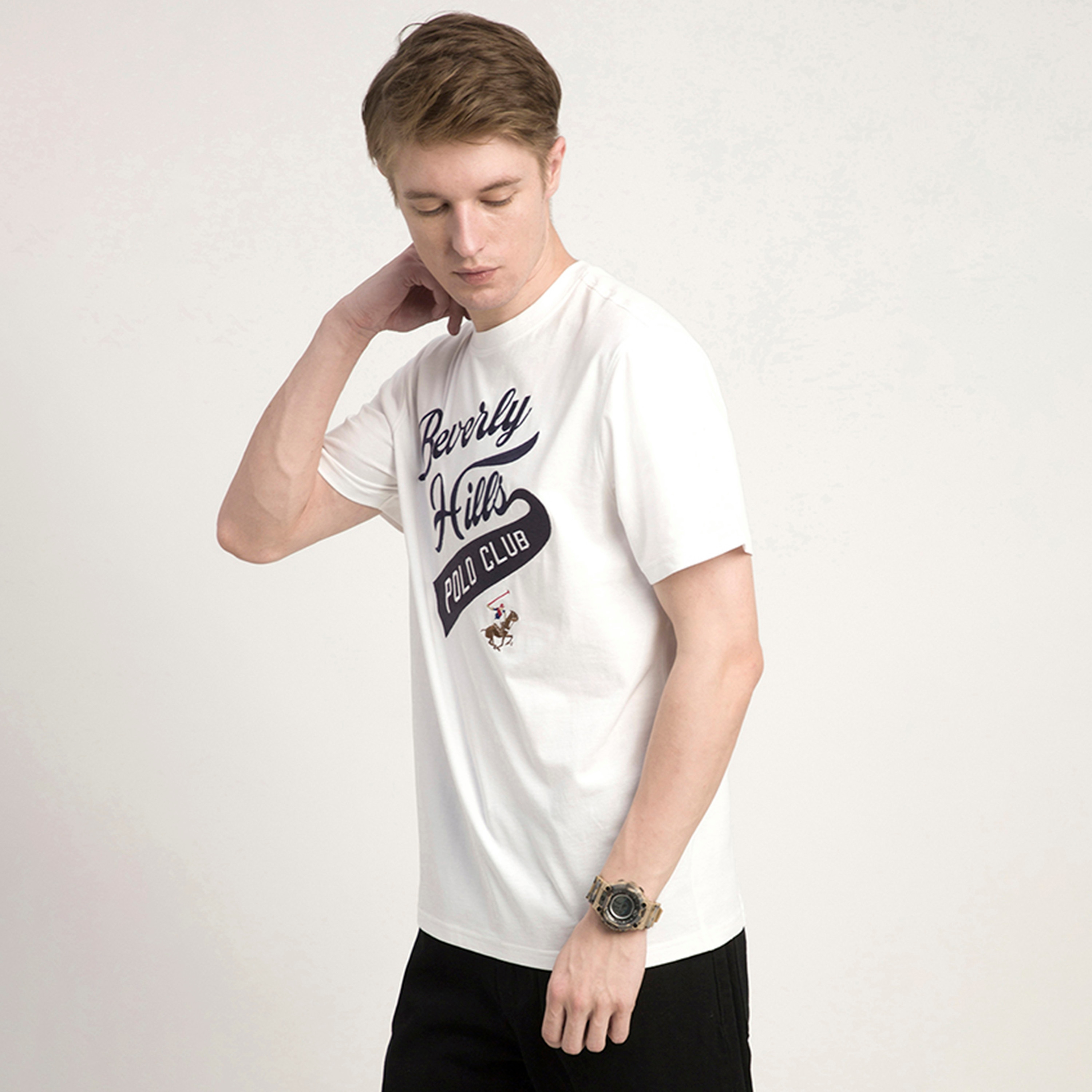 Beverly Hills Polo Club Printed Crew Neck Short Sleeves Men's T-Shirt-men-clothing-tshirtsandpolos-tshirts-image-2