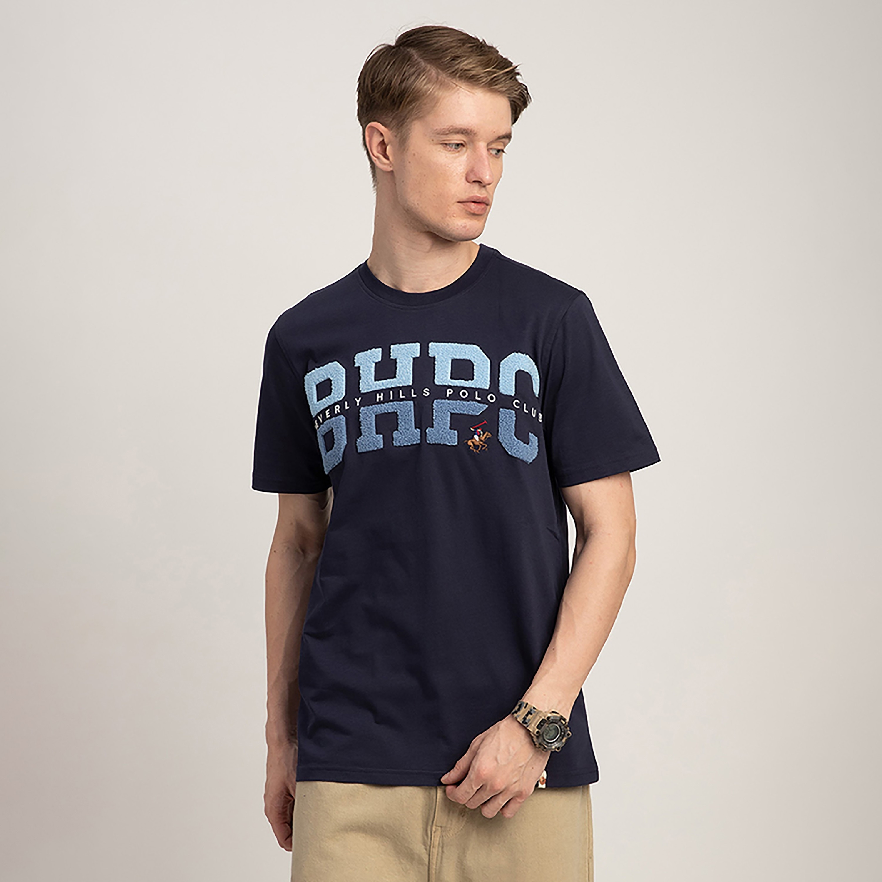 Beverly Hills Polo Club Embroidered Logo Round Neck Short Sleeves Men's T-Shirt-men-clothing-tshirtsandpolos-tshirts-image-1
