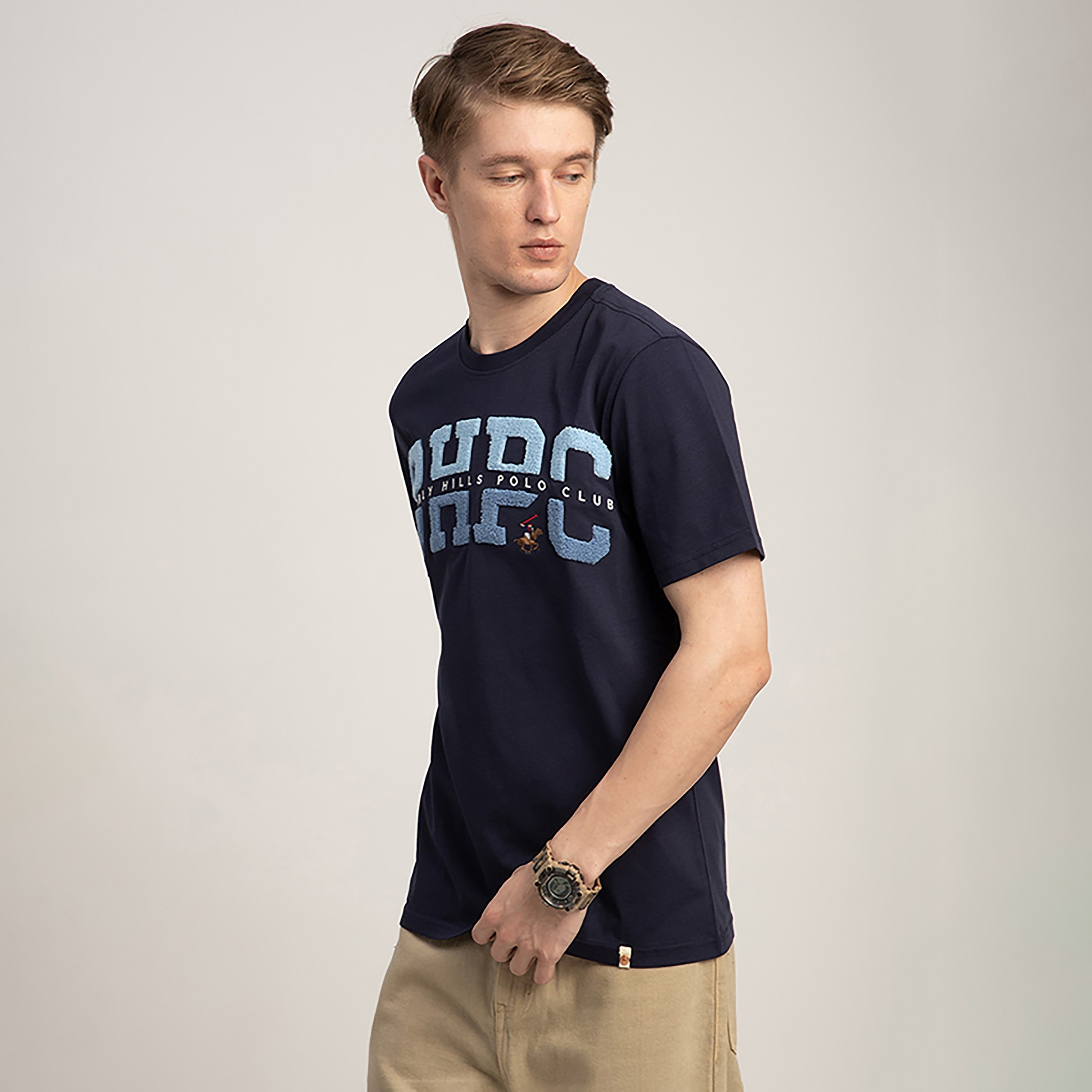 Beverly Hills Polo Club Embroidered Logo Round Neck Short Sleeves Men's T-Shirt-men-clothing-tshirtsandpolos-tshirts-image-2