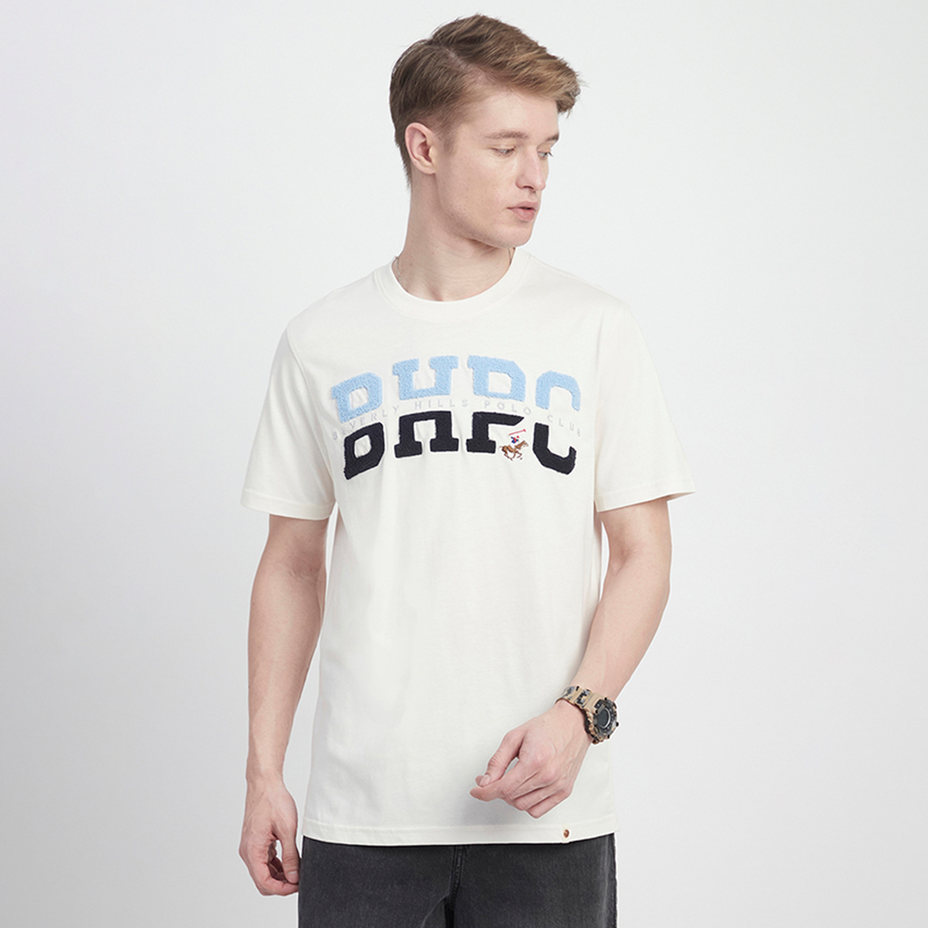 Beverly Hills Polo Club Chenille Embroidered Crew Neck Short Sleeves Men's T-Shirt-men-clothing-tshirtsandpolos-tshirts-image-1