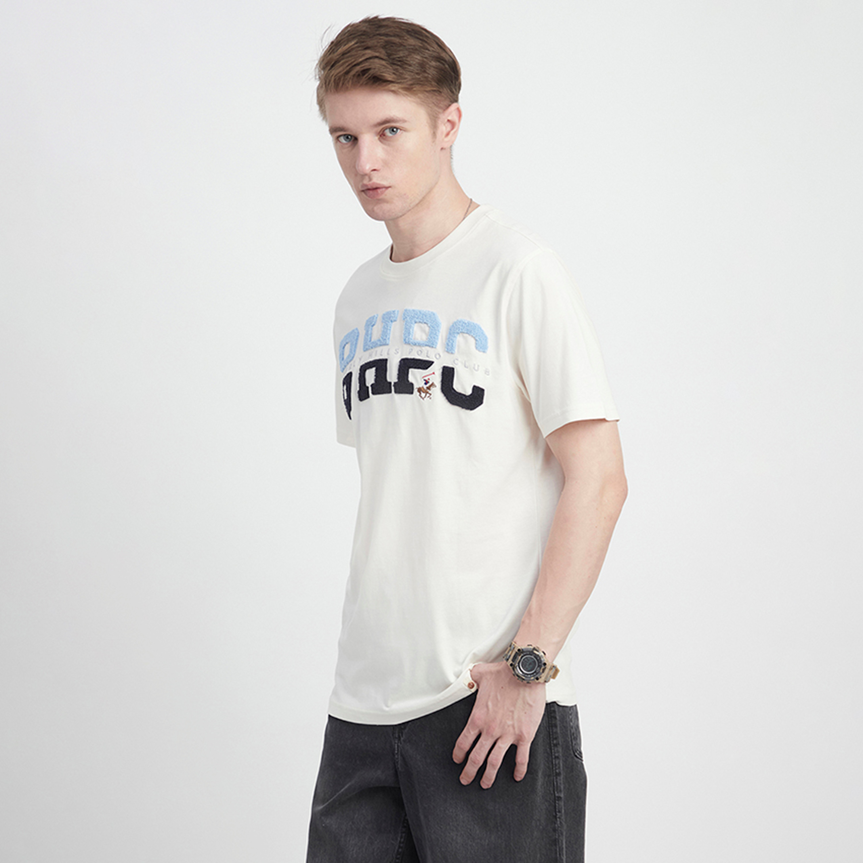 Beverly Hills Polo Club Chenille Embroidered Crew Neck Short Sleeves Men's T-Shirt-men-clothing-tshirtsandpolos-tshirts-image-2