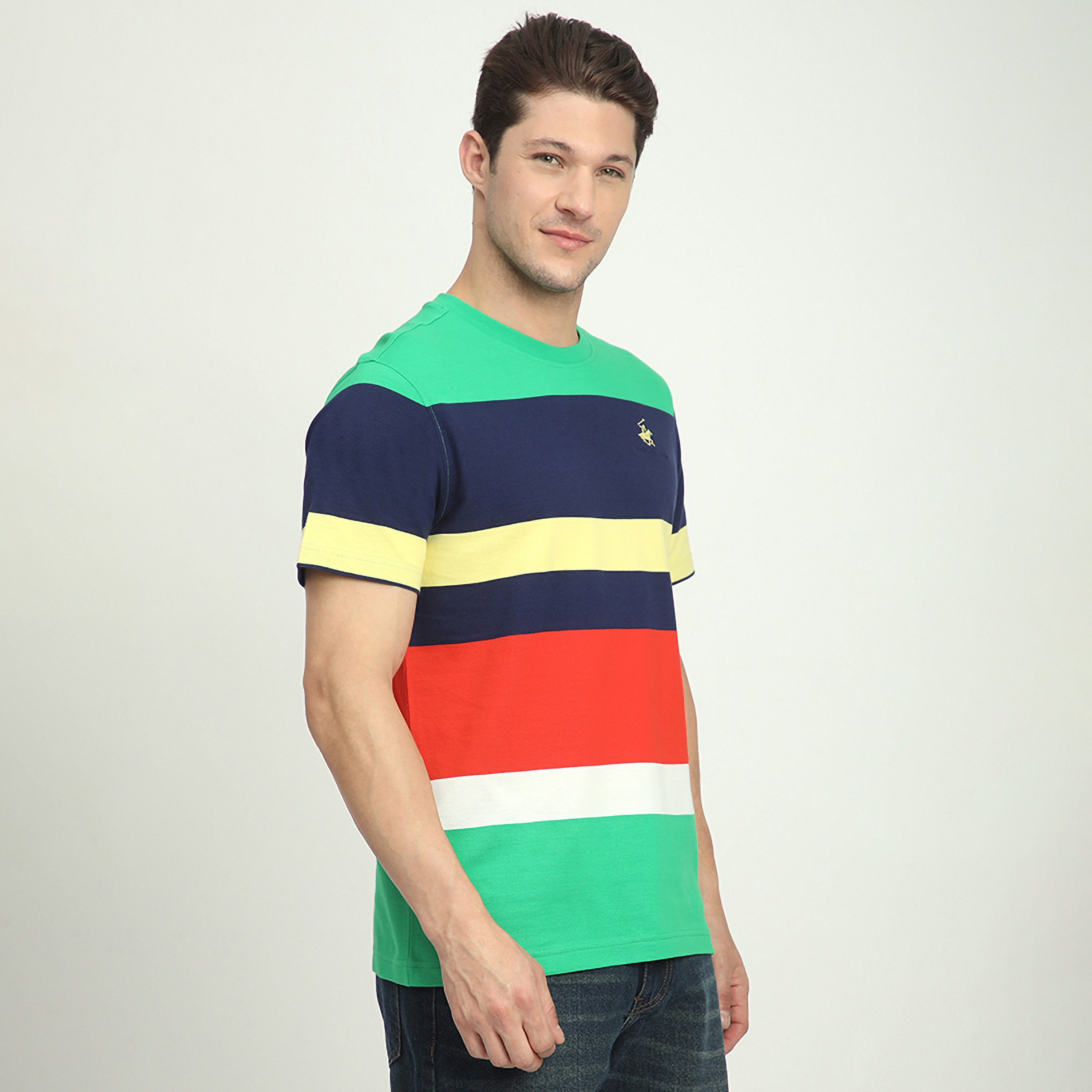 تي شيرت رجالي مخطط بأكمام قصيرة وياقة دائرية من بيفرلي هيلز بولو كلوب-men-clothing-tshirtsandpolos-tshirts-image-3