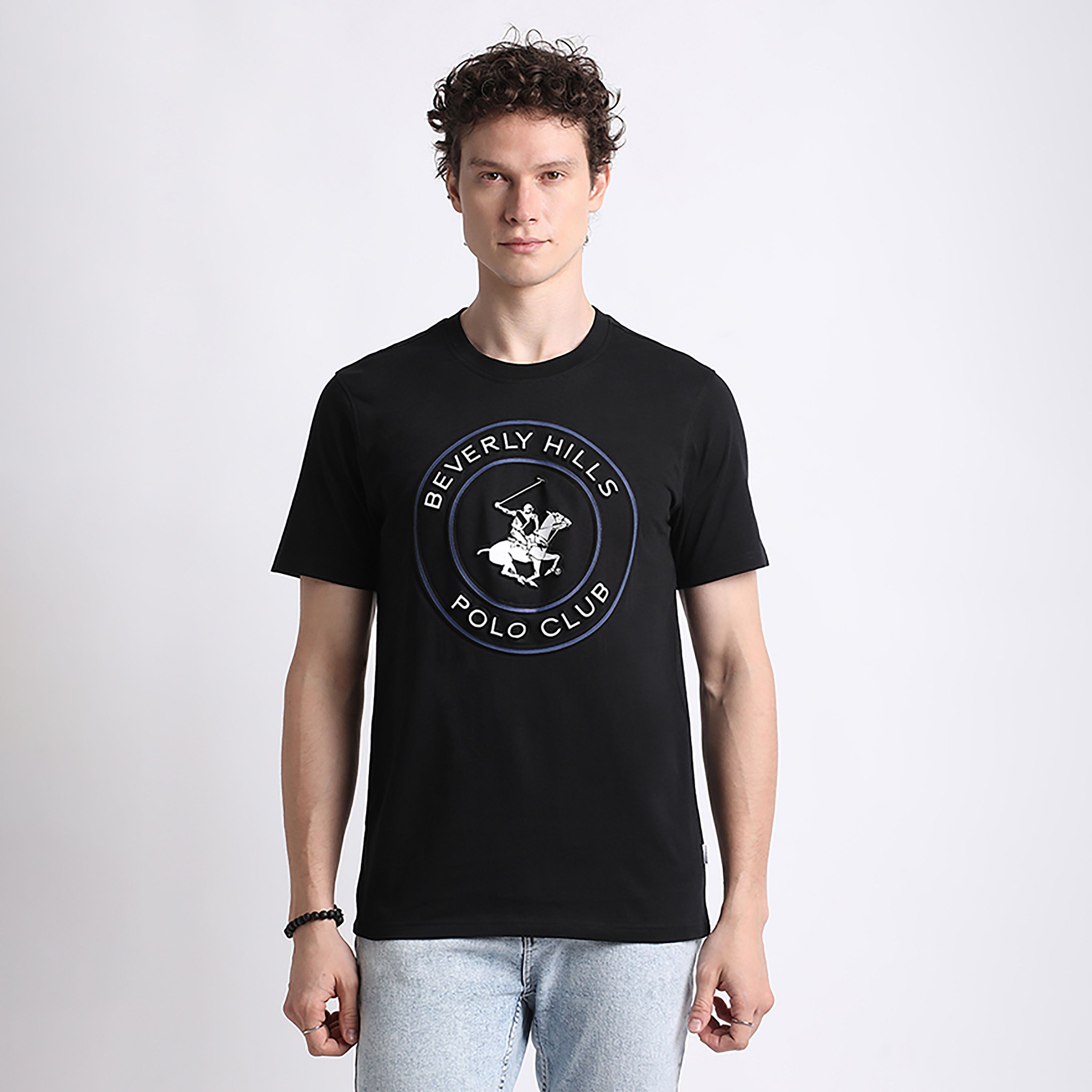 تي شيرت بيفرلي هيلز بولو كلوب بشعار العلامة التجارية وياقة دائرية وأكمام قصيرة للرجال-men-clothing-tshirtsandpolos-tshirts-image-1