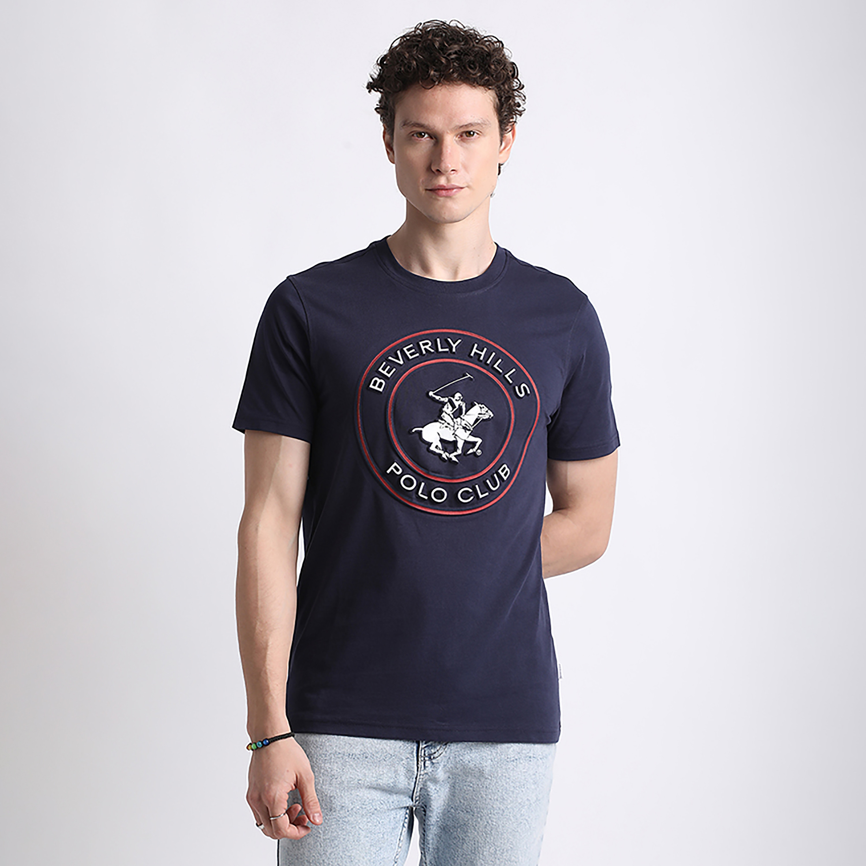 تي شيرت بيفرلي هيلز بولو كلوب بشعار العلامة التجارية وياقة دائرية وأكمام قصيرة للرجال-men-clothing-tshirtsandpolos-tshirts-image-5