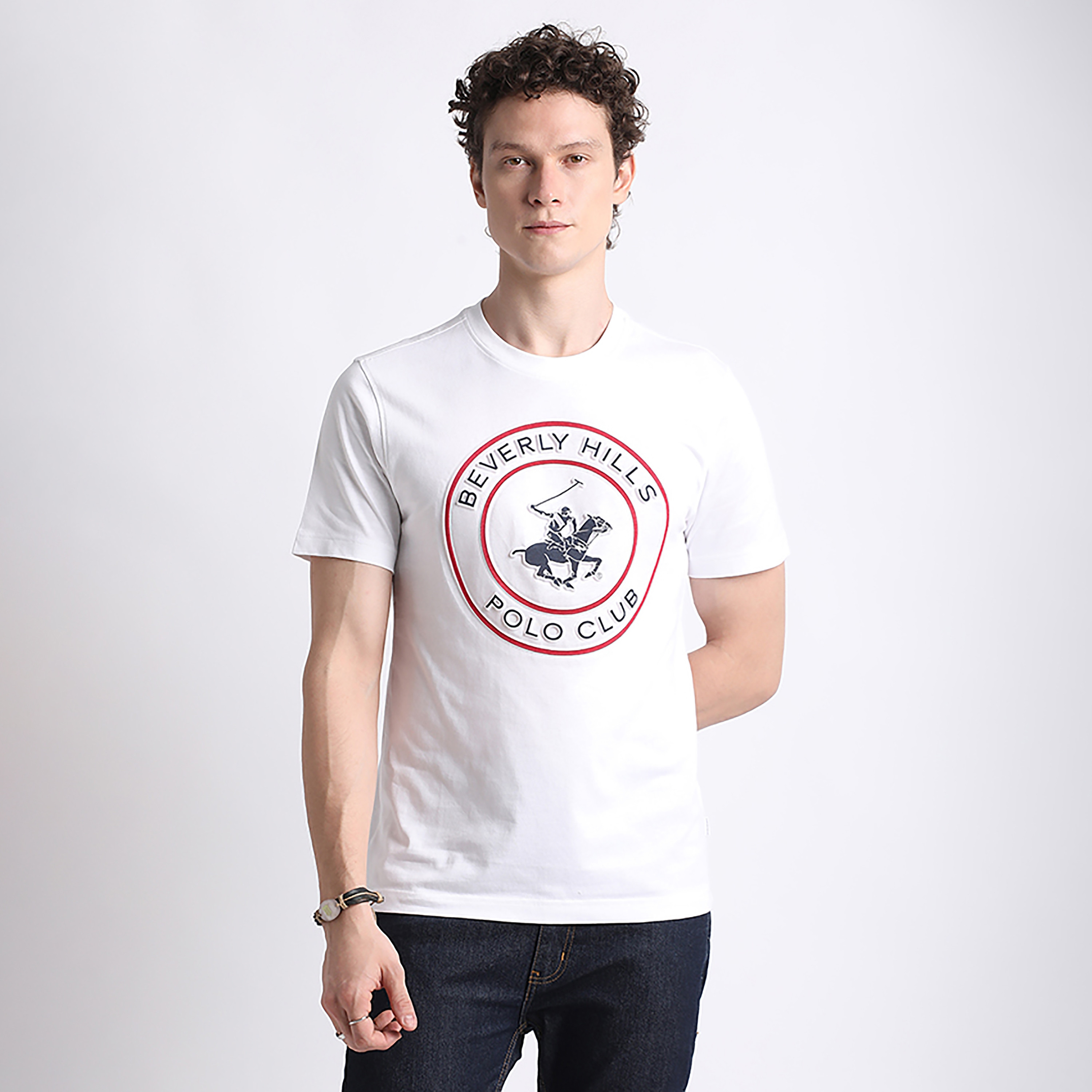 تي شيرت بيفرلي هيلز بولو كلوب بشعار العلامة التجارية وياقة دائرية وأكمام قصيرة للرجال-men-clothing-tshirtsandpolos-tshirts-image-9