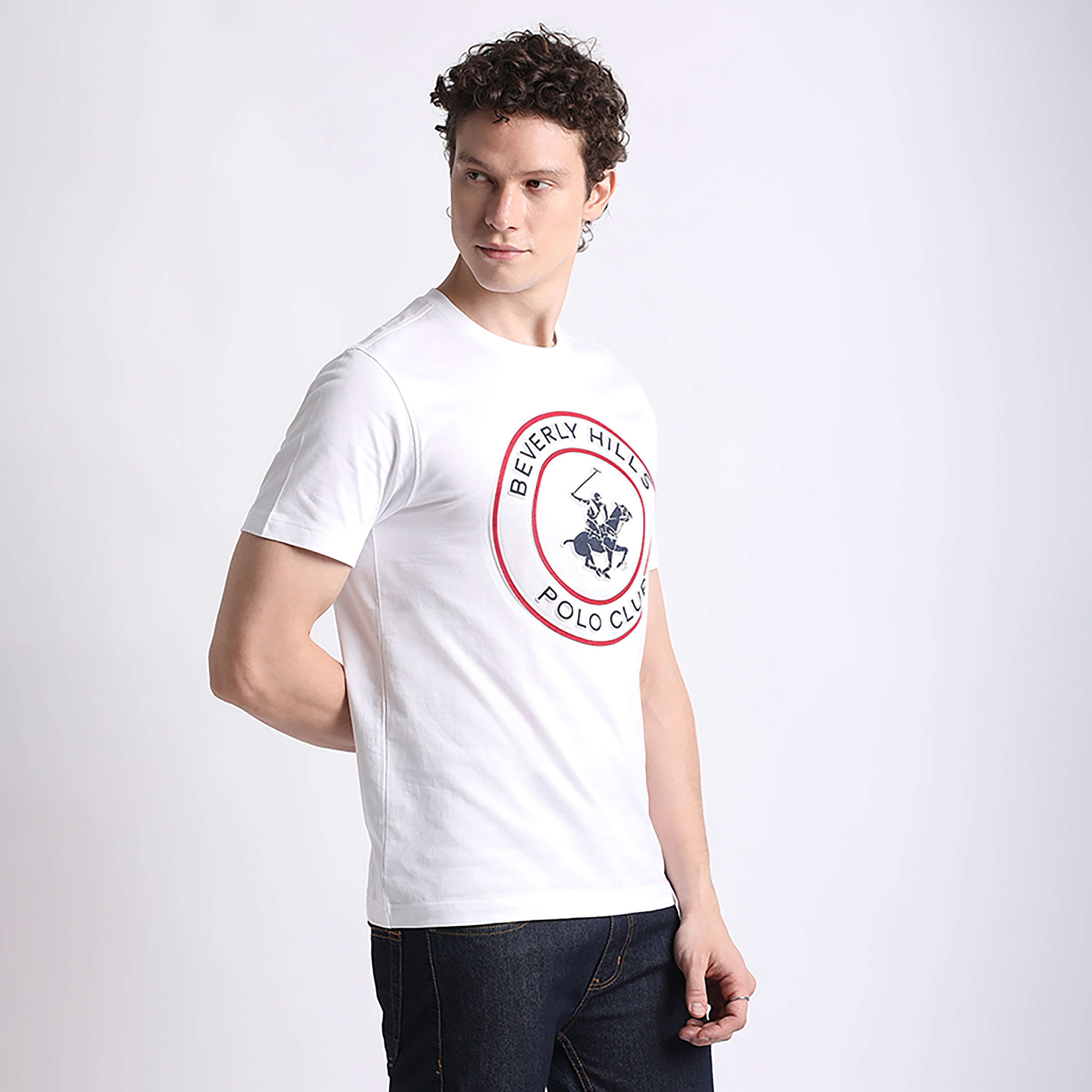 تي شيرت بيفرلي هيلز بولو كلوب بشعار العلامة التجارية وياقة دائرية وأكمام قصيرة للرجال-men-clothing-tshirtsandpolos-tshirts-image-11