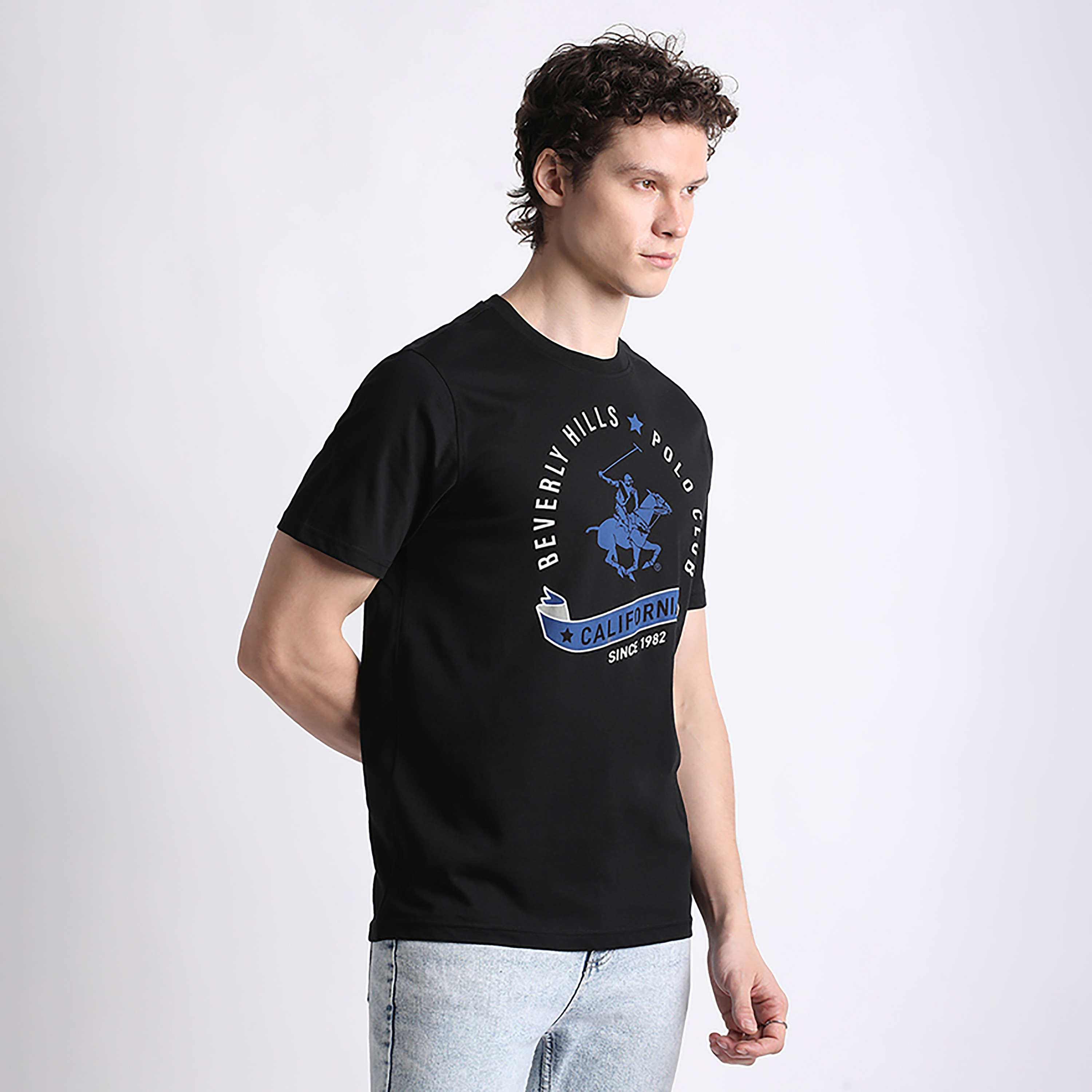 تي شيرت بيفرلي هيلز بولو كلوب بشعار العلامة التجارية وياقة دائرية وأكمام قصيرة للرجال-men-clothing-tshirtsandpolos-tshirts-image-3