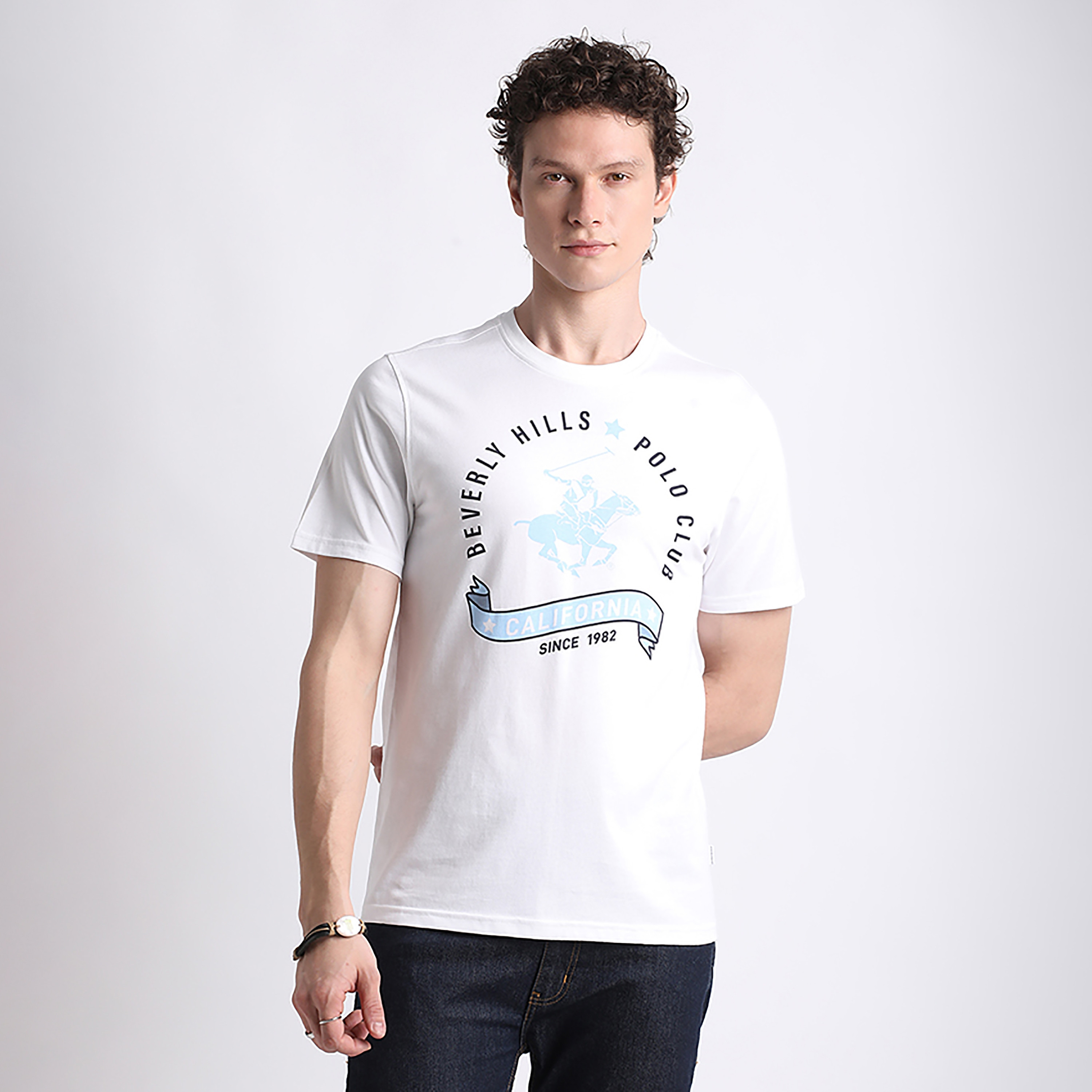 تي شيرت بيفرلي هيلز بولو كلوب بشعار العلامة التجارية وياقة دائرية وأكمام قصيرة للرجال-men-clothing-tshirtsandpolos-tshirts-image-9