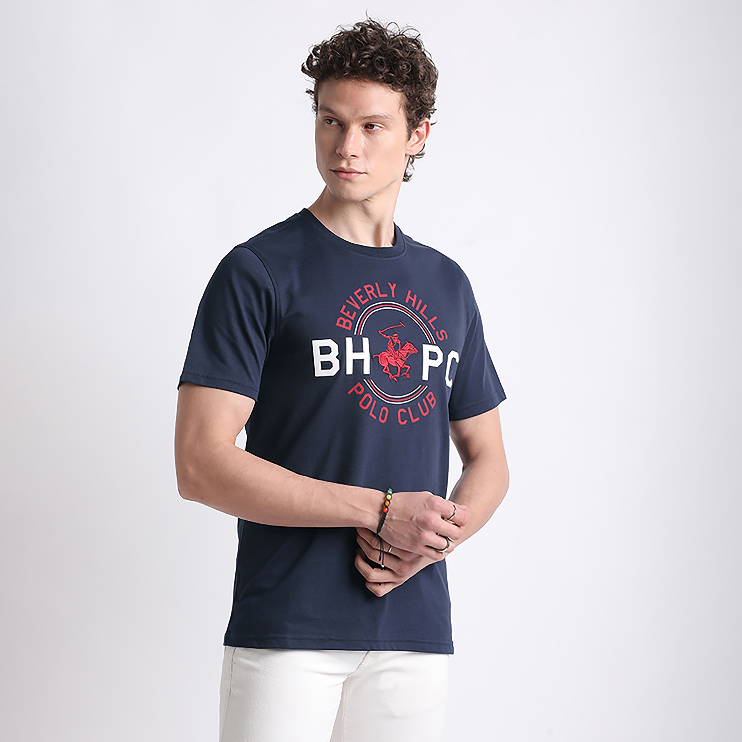 تي شيرت بيفرلي هيلز بولو كلوب بشعار العلامة التجارية وياقة دائرية وأكمام قصيرة للرجال-men-clothing-tshirtsandpolos-tshirts-image-3