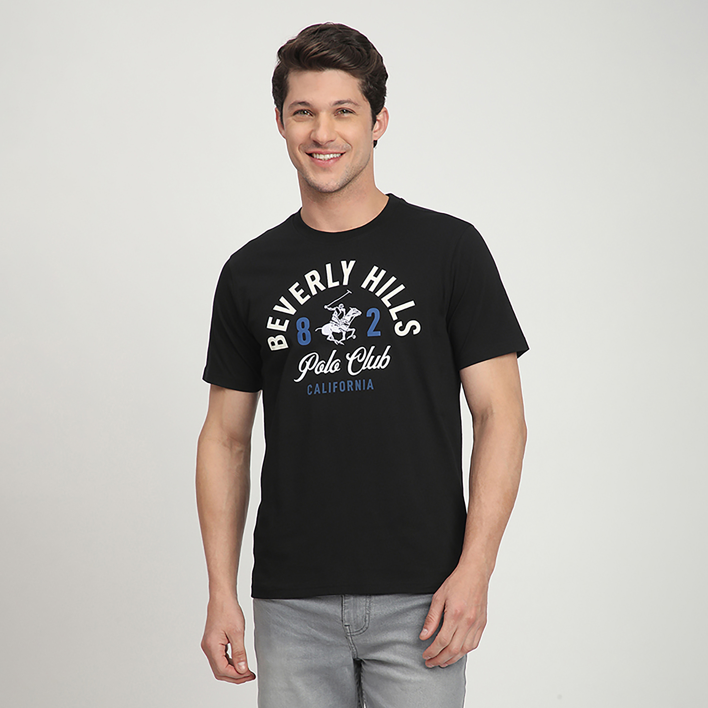Beverly Hills Polo Club Logo Print Crew Neck Short Sleeves Men's T-Shirt-men-clothing-tshirtsandpolos-tshirts-image-1