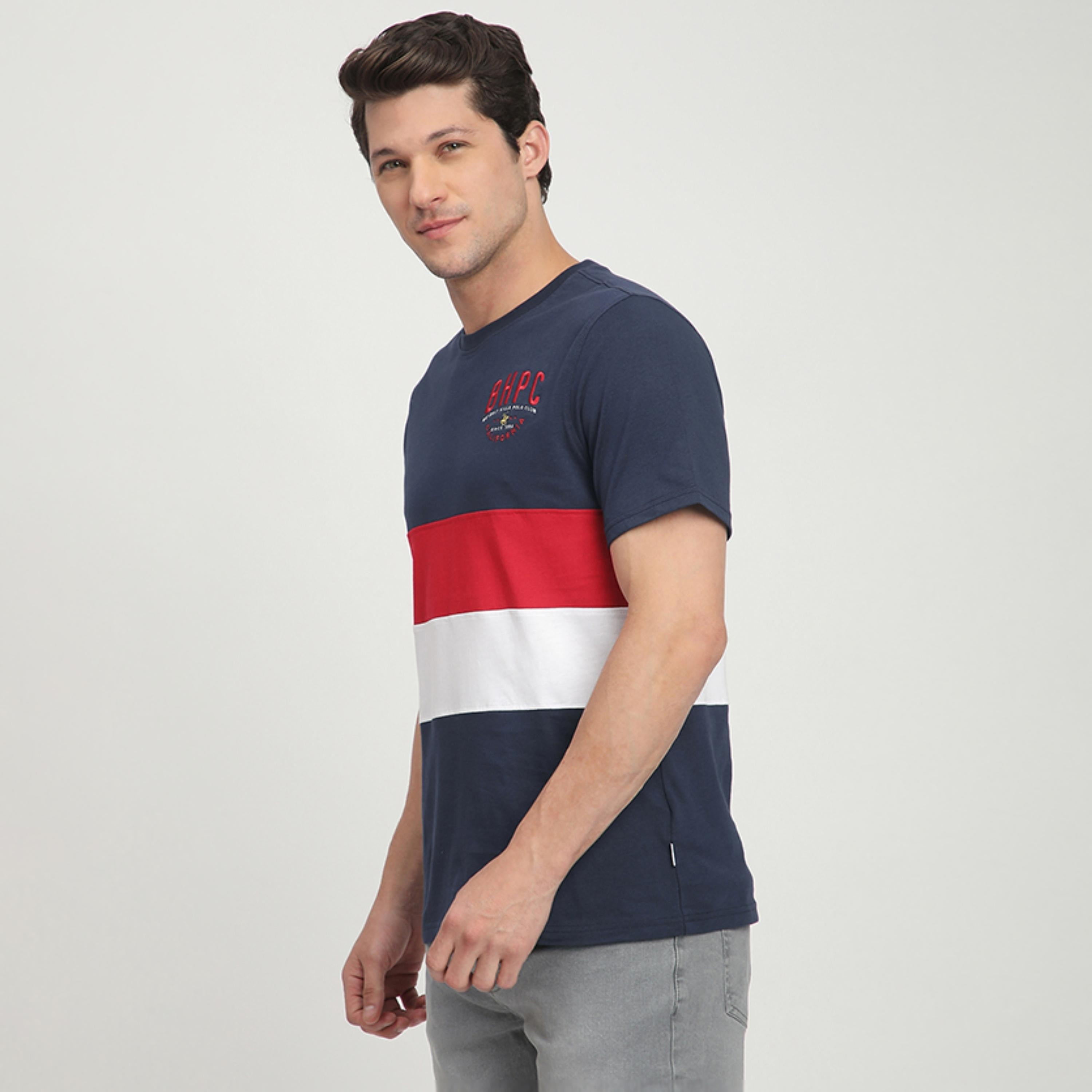 تي شيرت رجالي مخطط بأكمام قصيرة ورقبة دائرية من بيفرلي هيلز بولو كلوب-men-clothing-tshirtsandpolos-tshirts-image-6