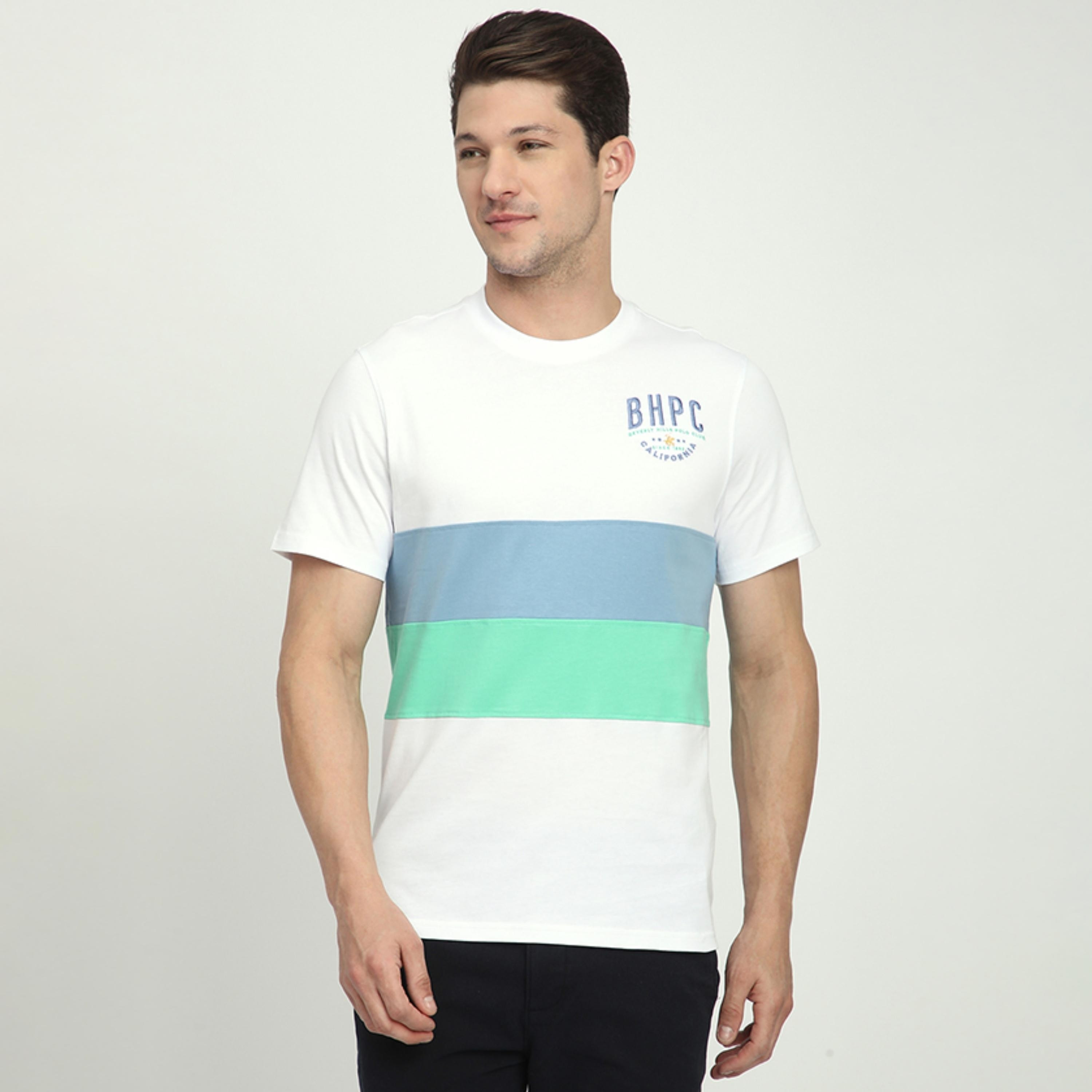 تي شيرت رجالي مخطط بأكمام قصيرة ورقبة دائرية من بيفرلي هيلز بولو كلوب-men-clothing-tshirtsandpolos-tshirts-image-1