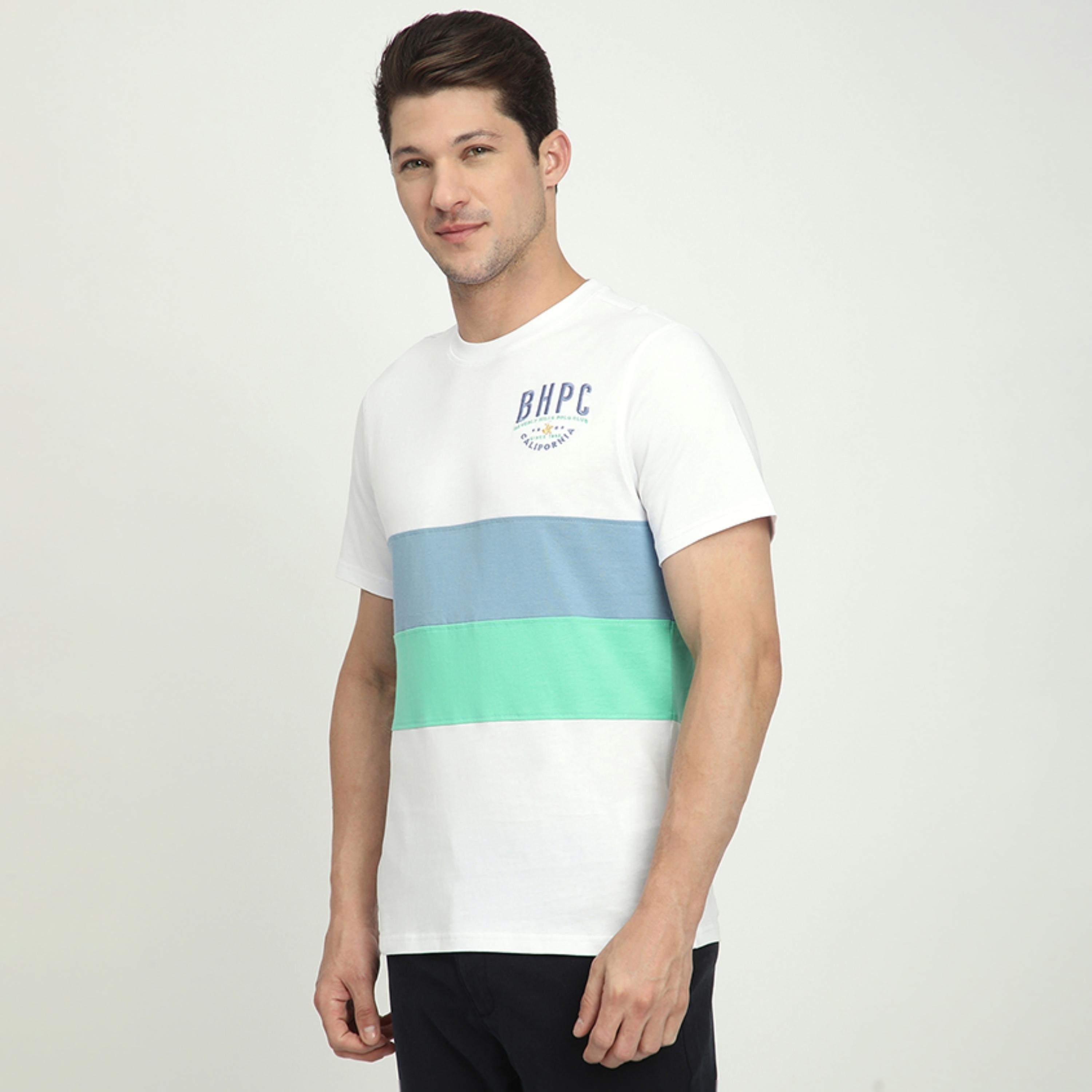 تي شيرت رجالي مخطط بأكمام قصيرة ورقبة دائرية من بيفرلي هيلز بولو كلوب-men-clothing-tshirtsandpolos-tshirts-image-2