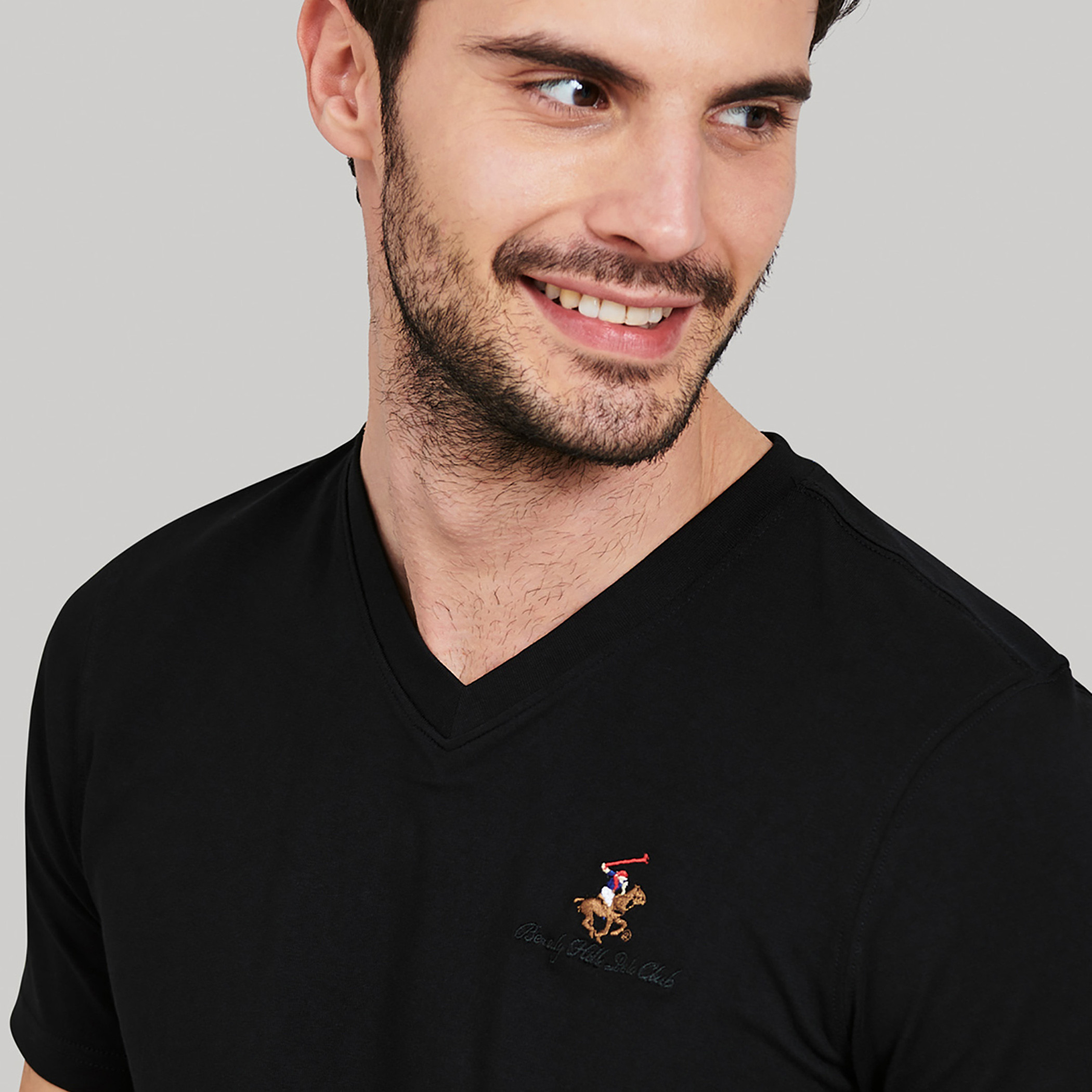 Beverly Hills Polo Club Men's Plain V-Neck Short Sleeve T-Shirt-men-clothing-tshirtsandpolos-tshirts-image-2