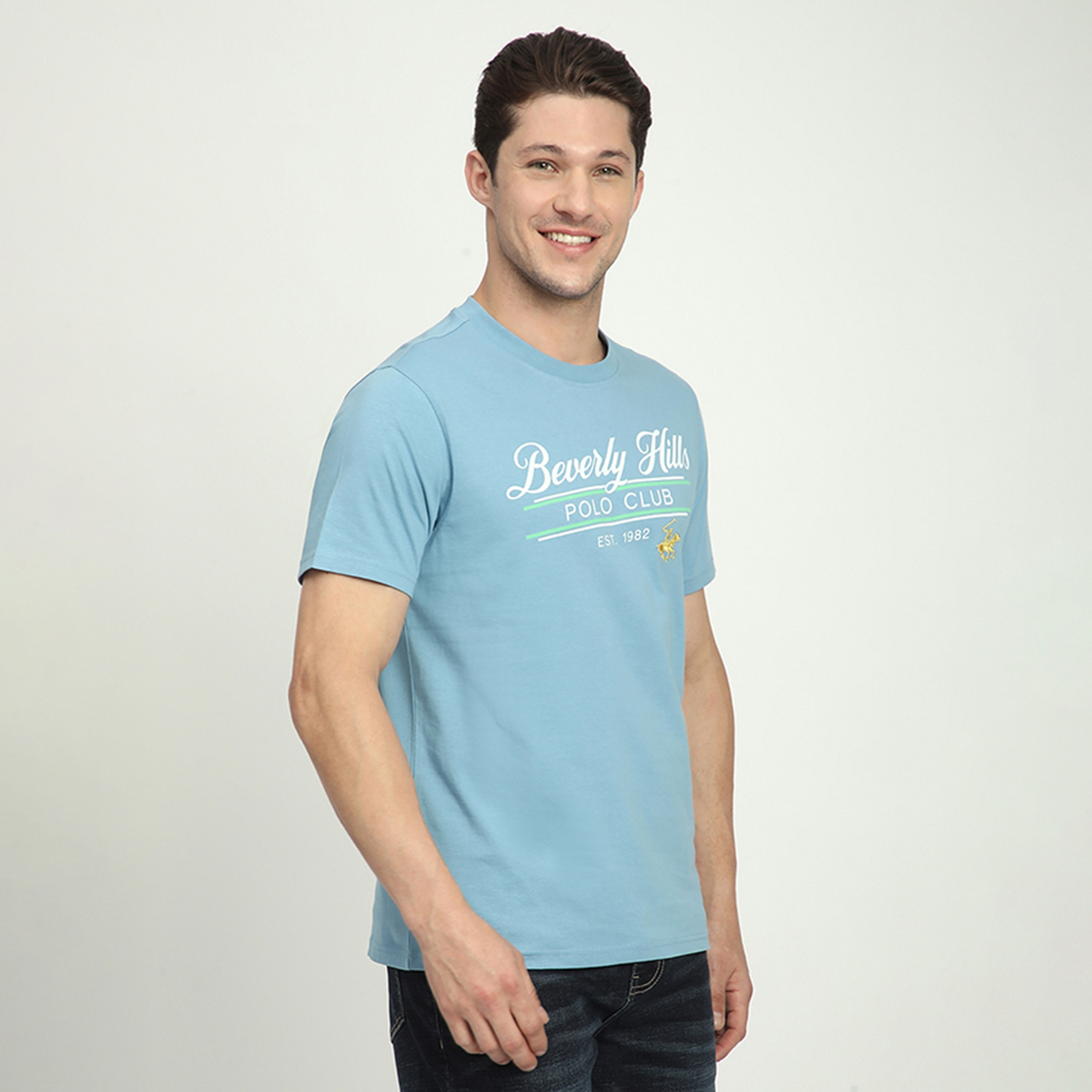 تي شيرت بيفرلي هيلز بولو كلوب مطبوع عليه شعار وياقة دائرية وأكمام قصيرة للرجال-men-clothing-tshirtsandpolos-tshirts-image-3