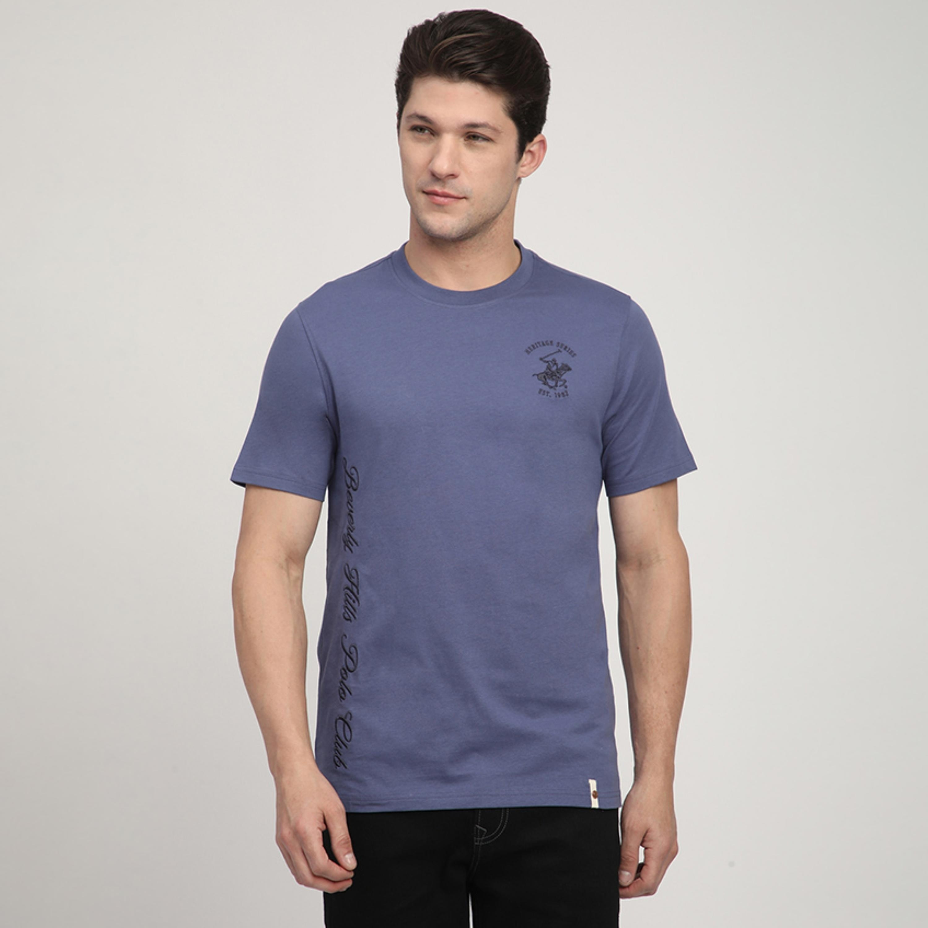 تي شيرت رجالي بأكمام قصيرة ورقبة دائرية مطرزة بنص من بيفرلي هيلز بولو كلوب-men-clothing-tshirtsandpolos-tshirts-image-1