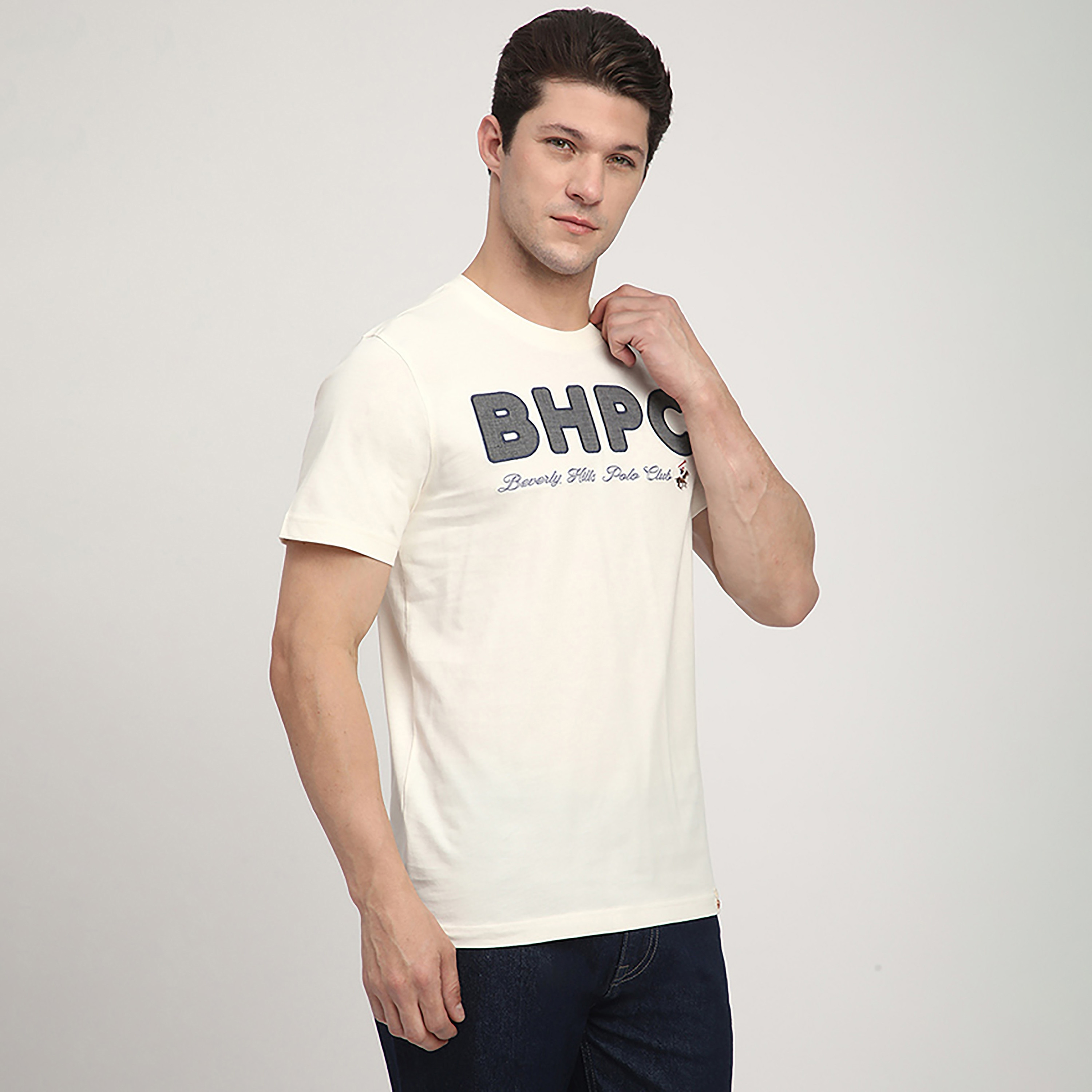 تي شيرت رجالي بياقة دائرية وأكمام قصيرة بطبعة نصية من بيفرلي هيلز بولو كلوب-men-clothing-tshirtsandpolos-tshirts-image-3