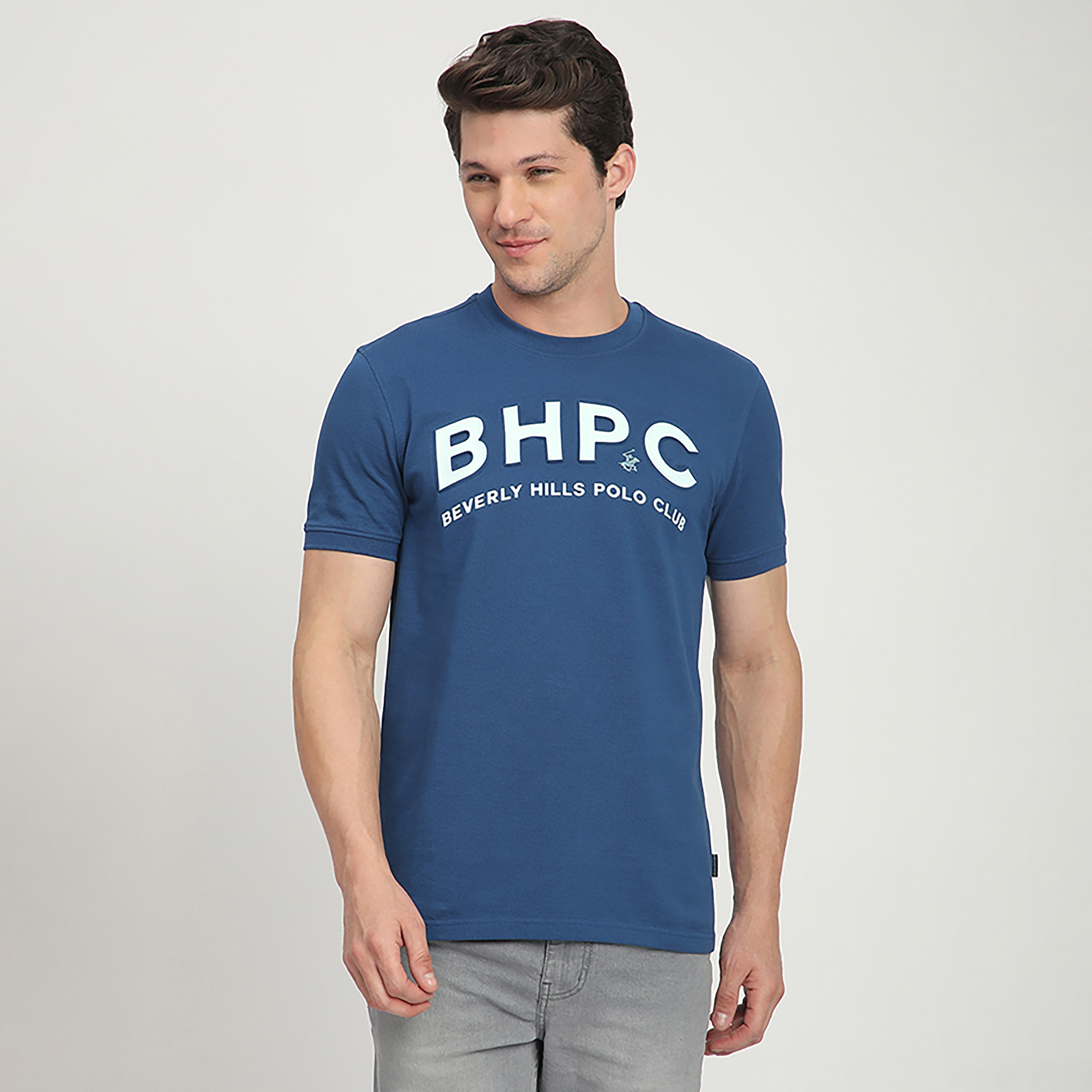 Beverly Hills Polo Club Logo Print Round Neck Short Sleeves Men's T-Shirt-men-clothing-tshirtsandpolos-tshirts-image-1