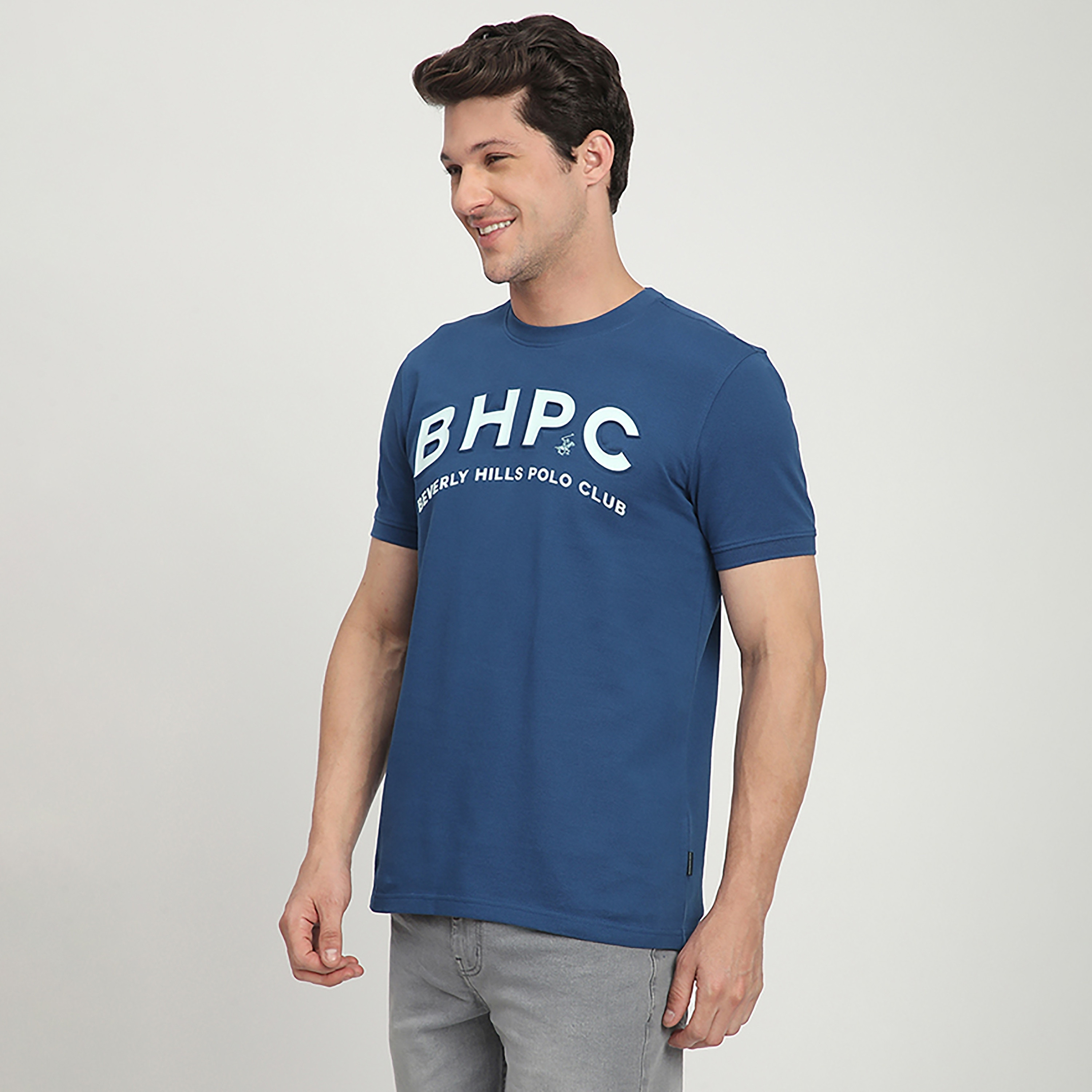 Beverly Hills Polo Club Logo Print Round Neck Short Sleeves Men's T-Shirt-men-clothing-tshirtsandpolos-tshirts-image-2