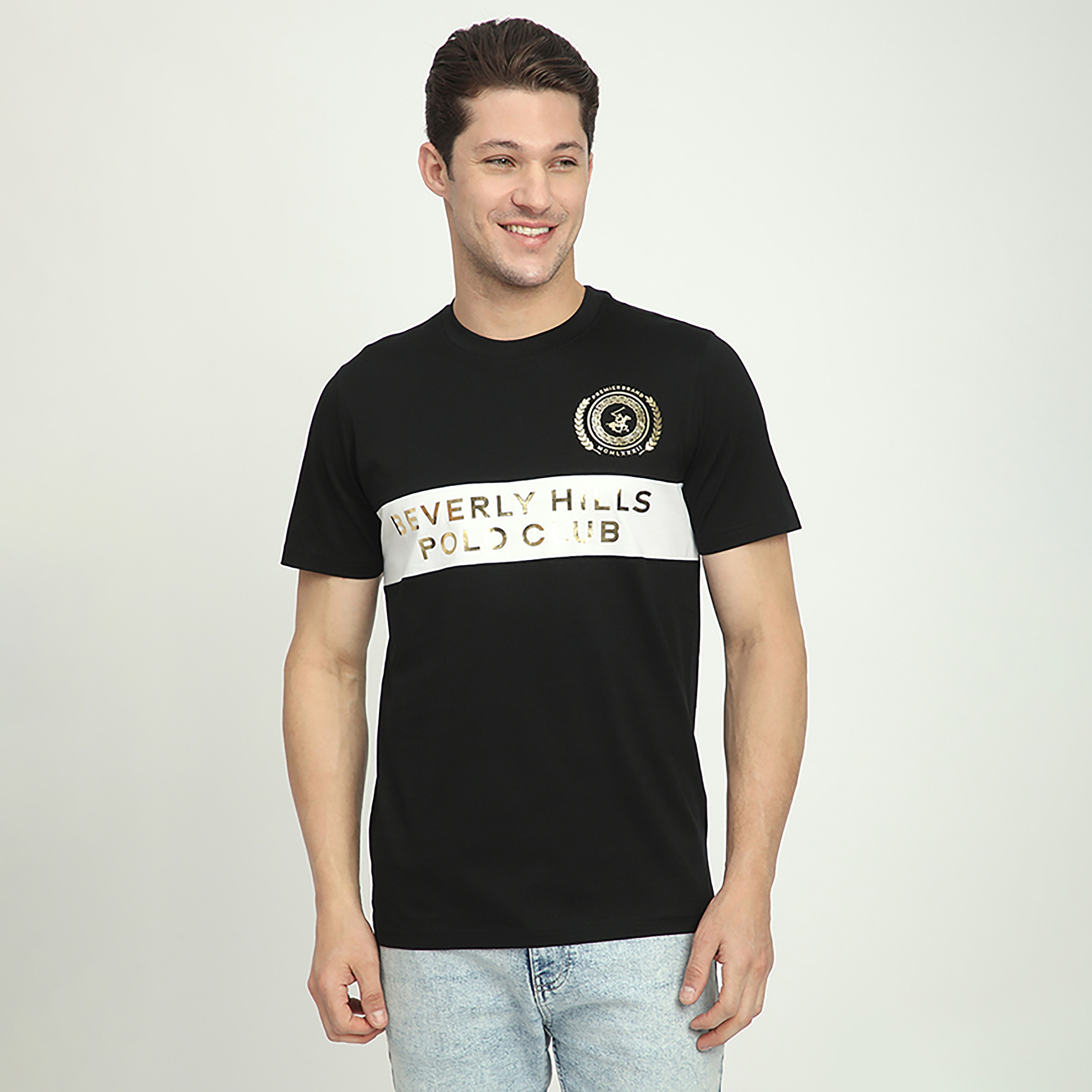 تي شيرت رجالي بأكمام قصيرة ورقبة دائرية وطبعة شعار من بيفرلي هيلز بولو كلوب-men-clothing-tshirtsandpolos-tshirts-image-1