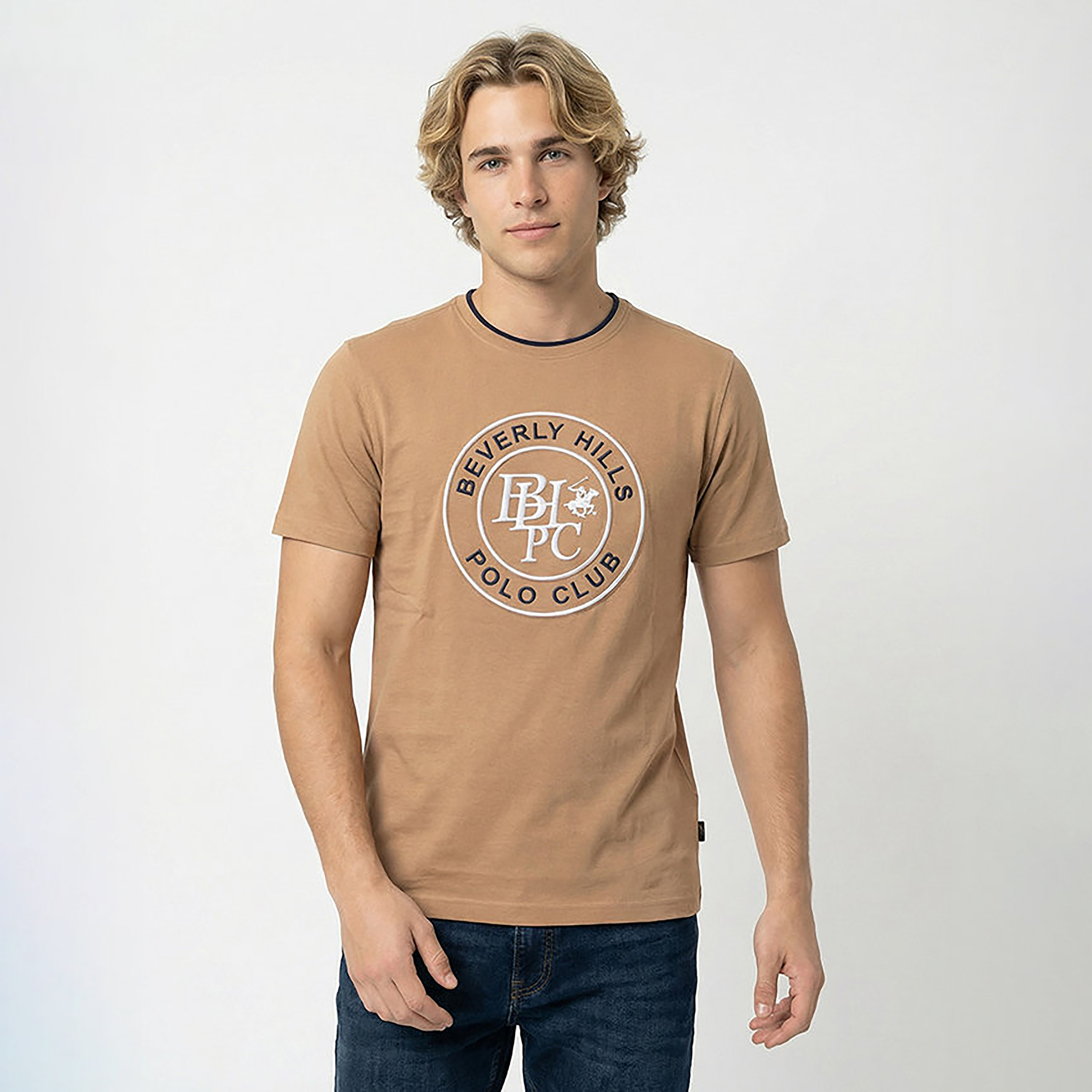 Beverly Hills Polo Club Embroidered Logo Crew Neck Short Sleeves Men's T-Shirt-men-clothing-tshirtsandpolos-tshirts-image-1