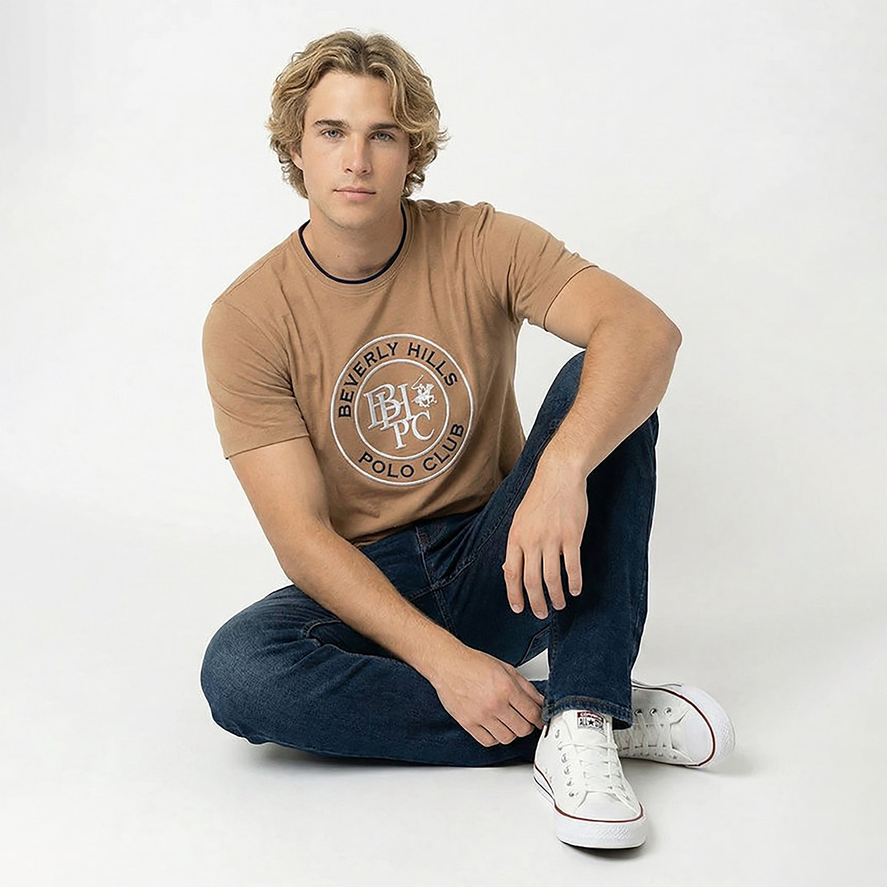 Beverly Hills Polo Club Embroidered Logo Crew Neck Short Sleeves Men's T-Shirt-men-clothing-tshirtsandpolos-tshirts-image-2