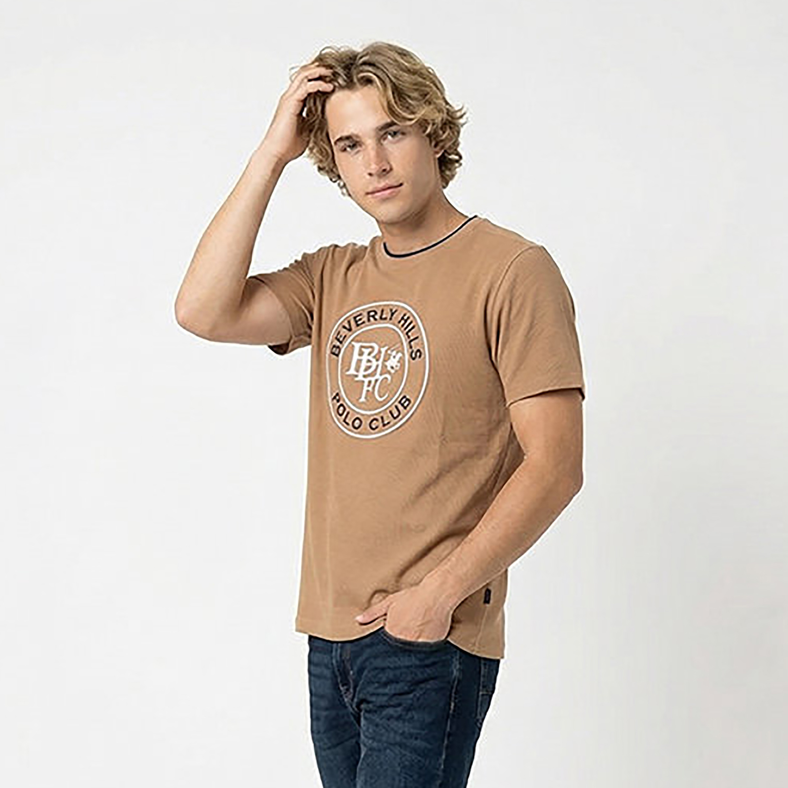 Beverly Hills Polo Club Embroidered Logo Crew Neck Short Sleeves Men's T-Shirt-men-clothing-tshirtsandpolos-tshirts-image-3