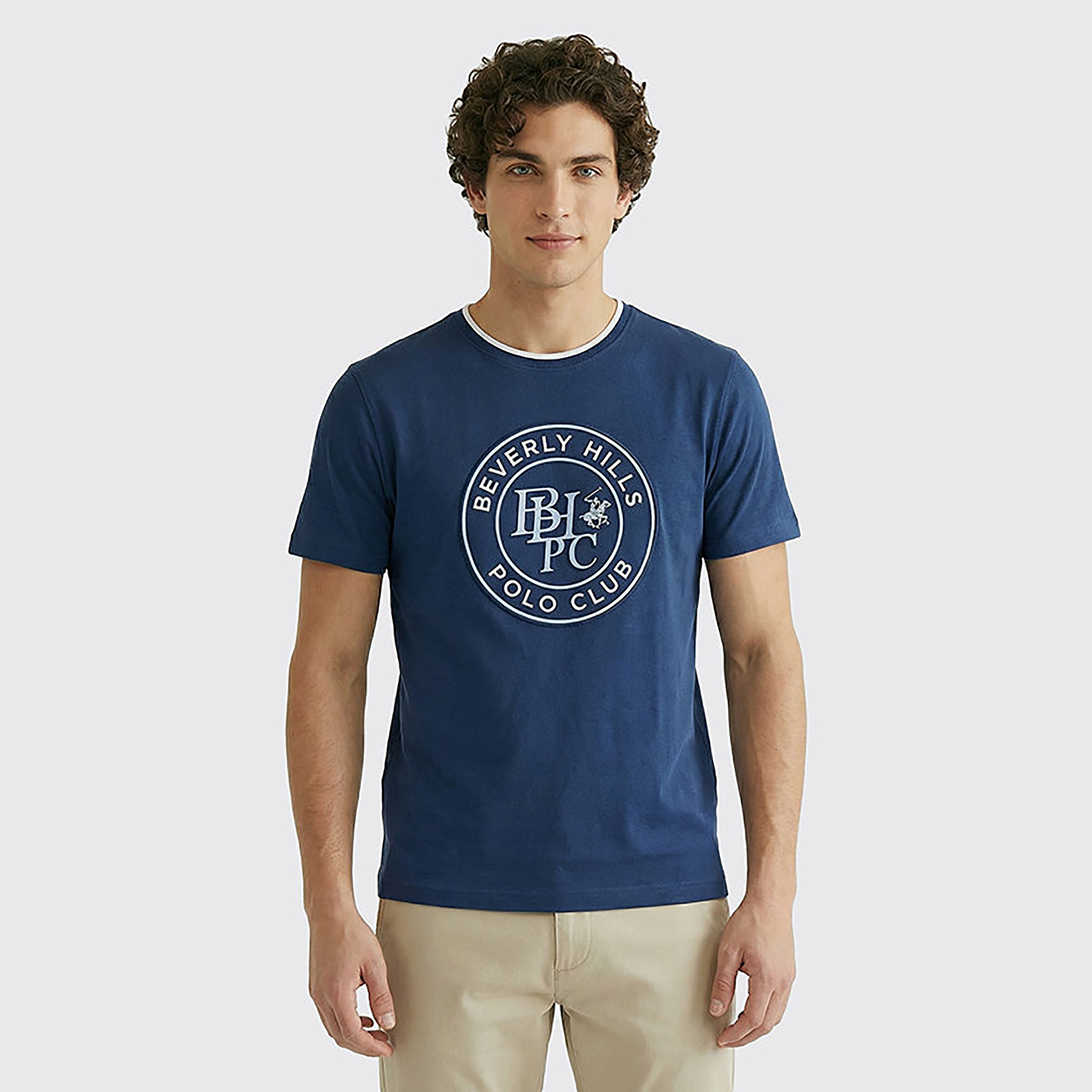 Beverly Hills Polo Club Embroidered Logo Crew Neck Short Sleeves Men's T-Shirt-men-clothing-tshirtsandpolos-tshirts-image-1