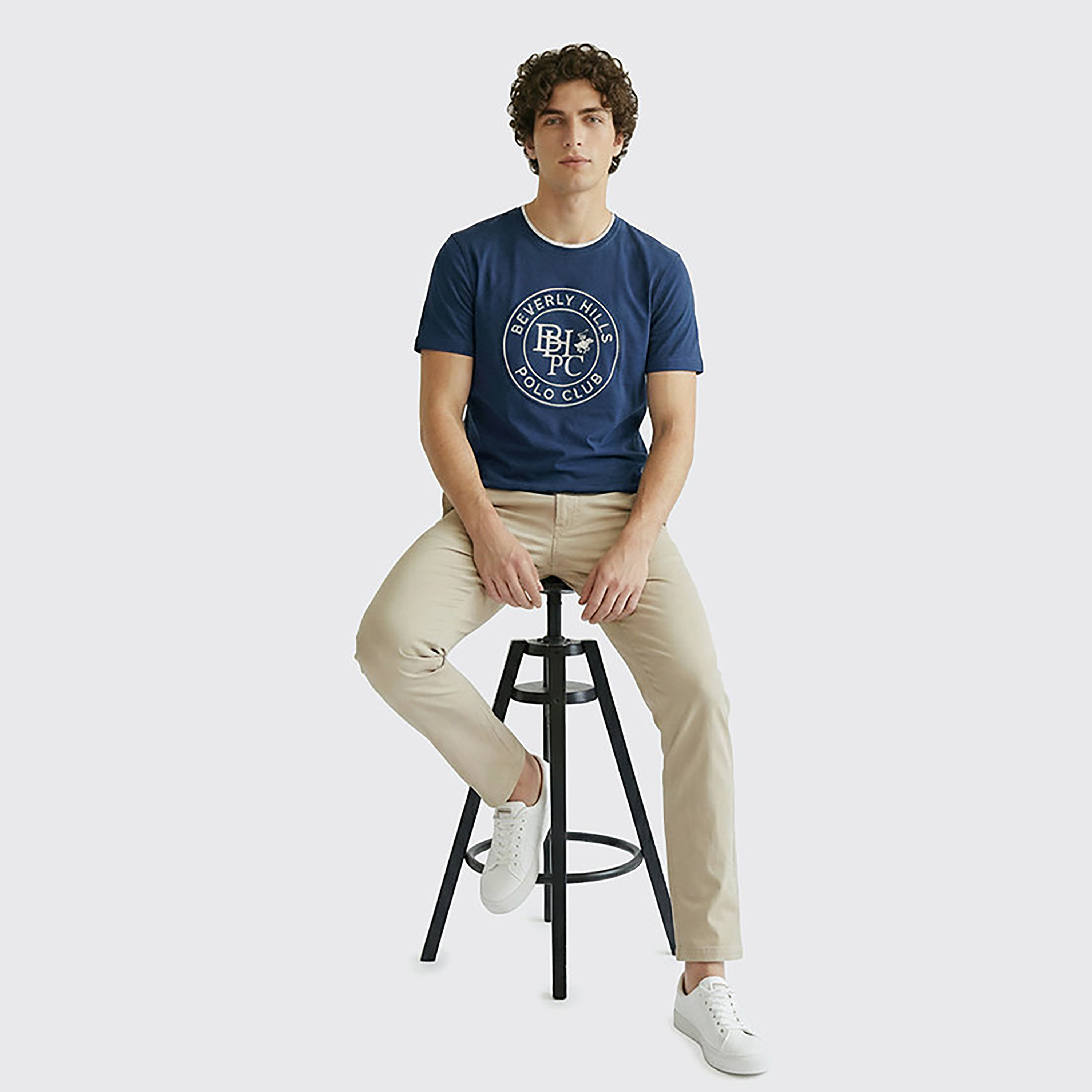 Beverly Hills Polo Club Embroidered Logo Crew Neck Short Sleeves Men's T-Shirt-men-clothing-tshirtsandpolos-tshirts-image-2