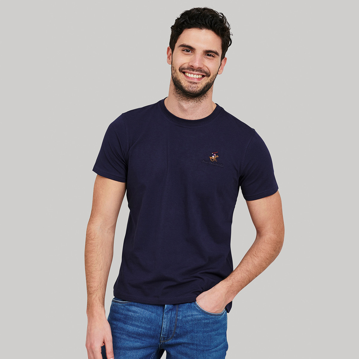 تي شيرت بيفرلي هيلز بولو كلوب بياقة مستديرة وأكمام قصيرة مع شعار-men-clothing-tshirtsandpolos-tshirts-image-1