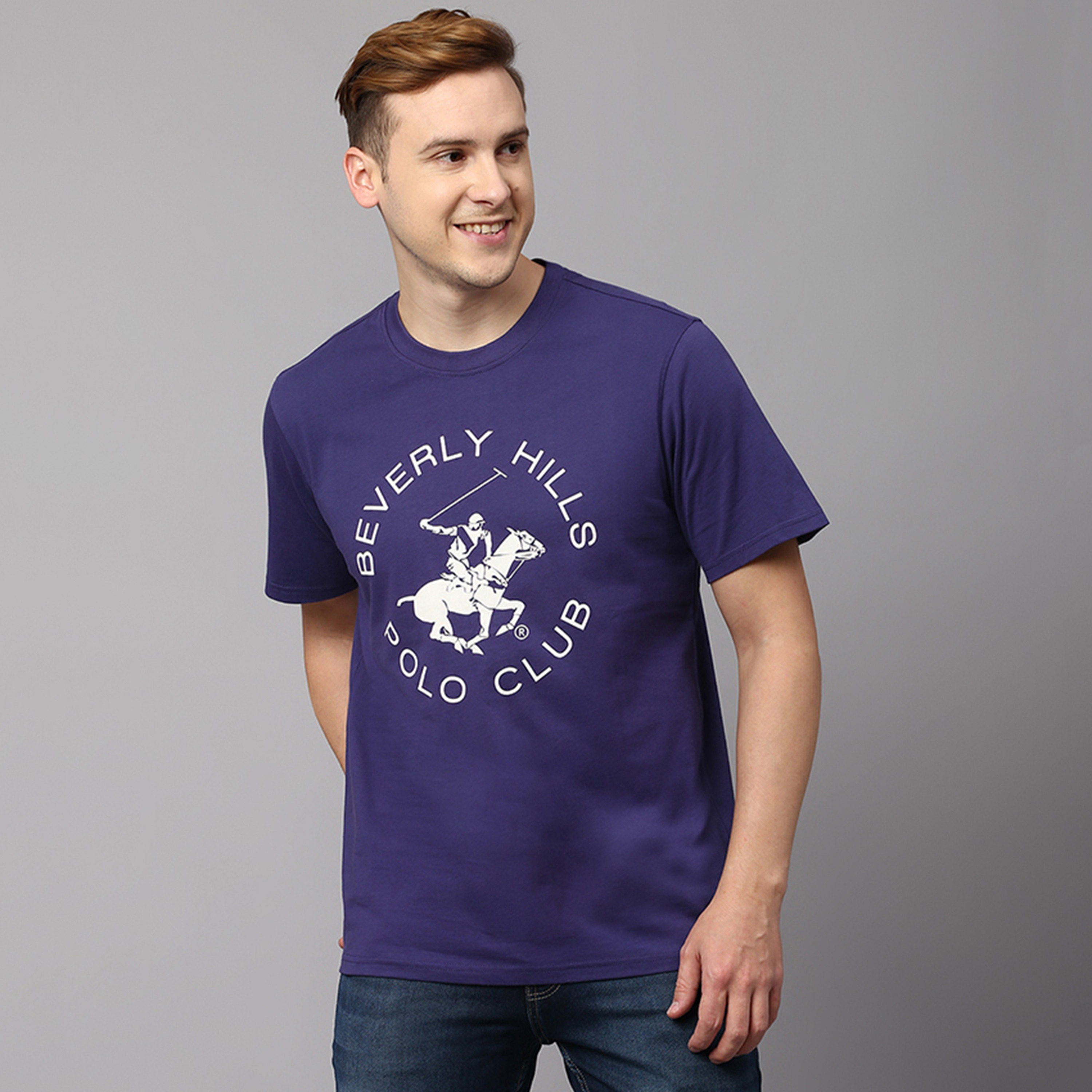 تي شيرت بيفرلي هيلز بولو كلوب بياقة مستديرة وأكمام قصيرة مع مطبوع-men-clothing-tshirtsandpolos-tshirts-image-1