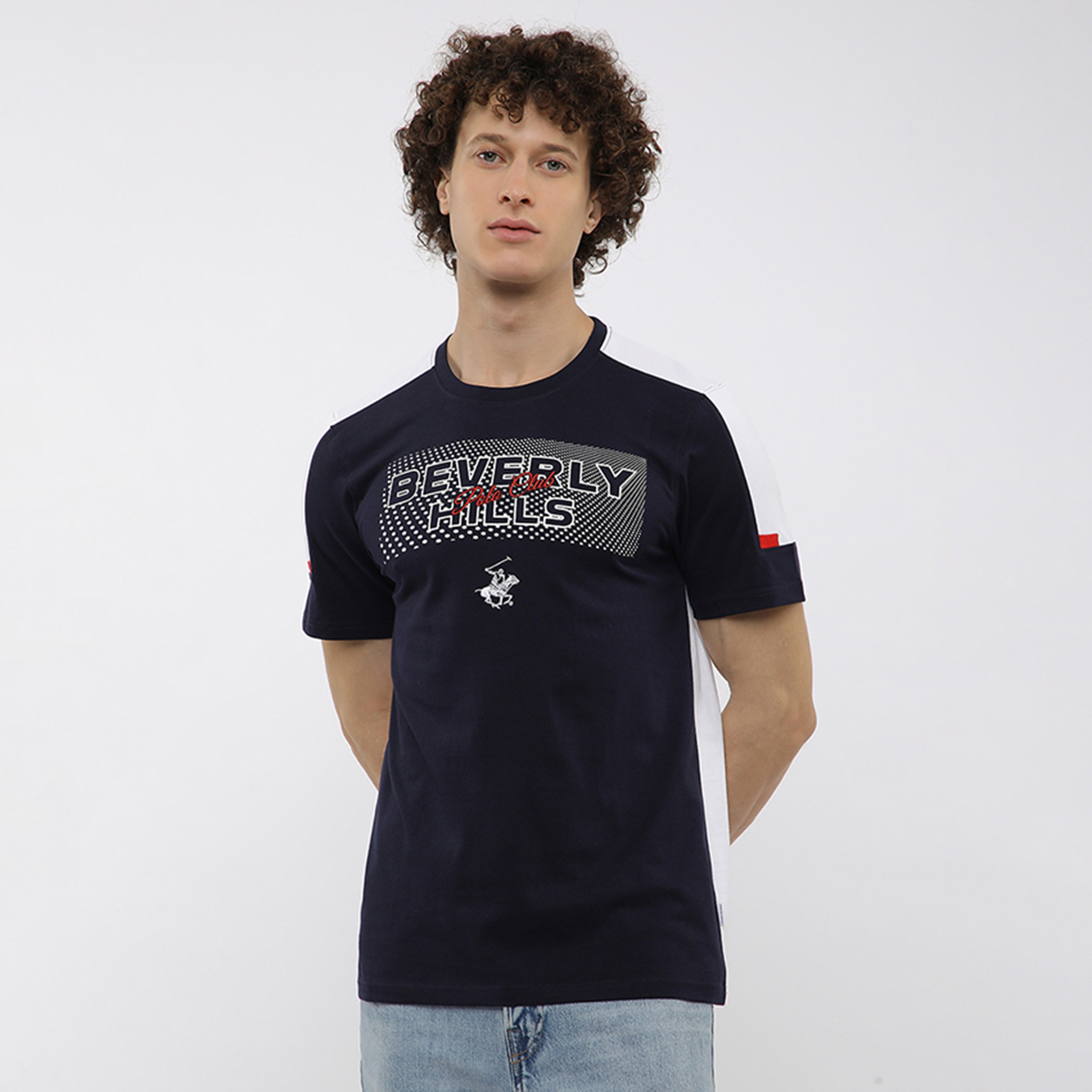 تيشيرت رجالي بأكمام قصيرة ورقبة دائرية ملون من بيفرلي هيلز بولو كلوب-men-clothing-tshirtsandpolos-tshirts-image-1