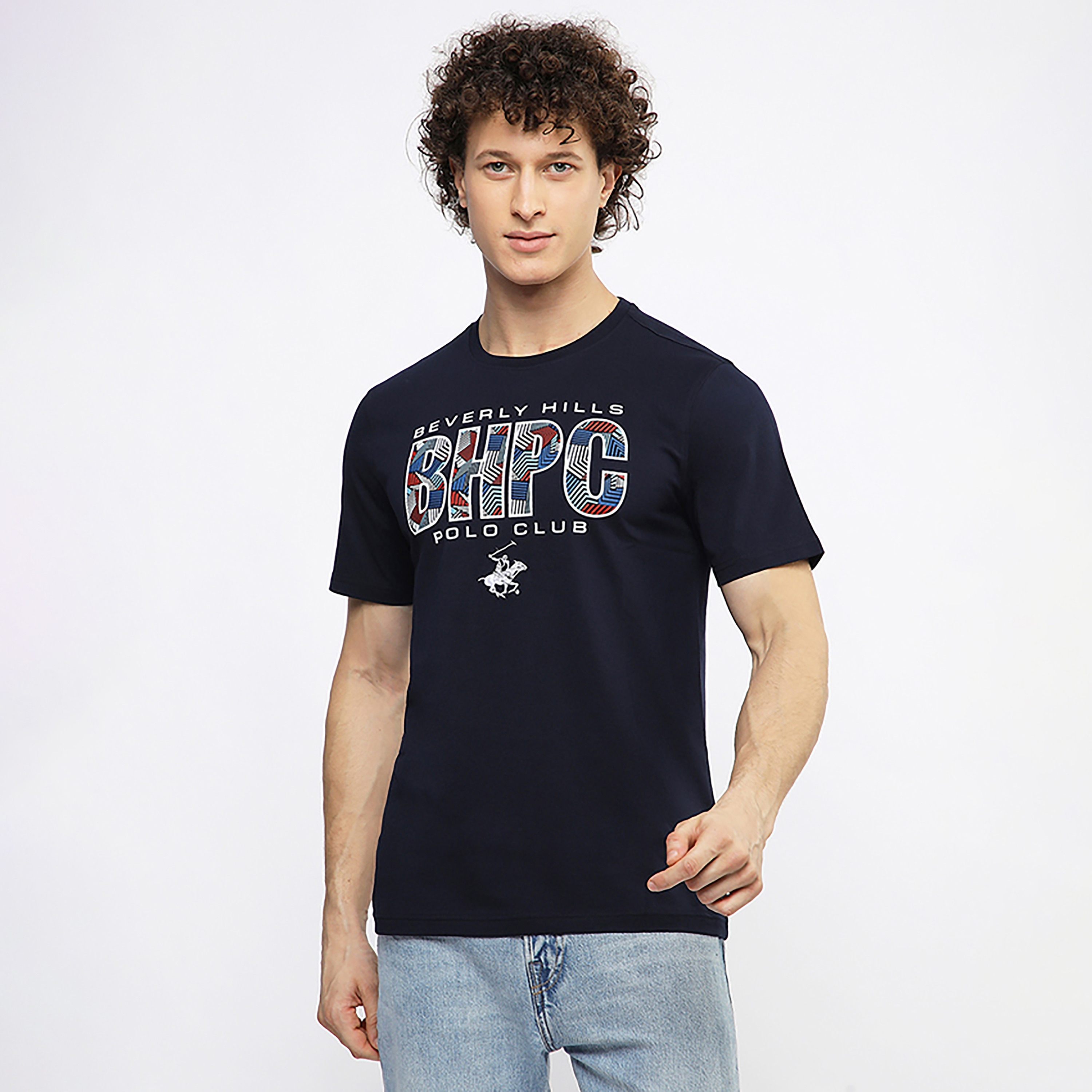 تي شيرت رجالي بأكمام قصيرة ورقبة دائرية وطبعة رسومات من بيفرلي هيلز بولو كلوب-men-clothing-tshirtsandpolos-tshirts-image-1