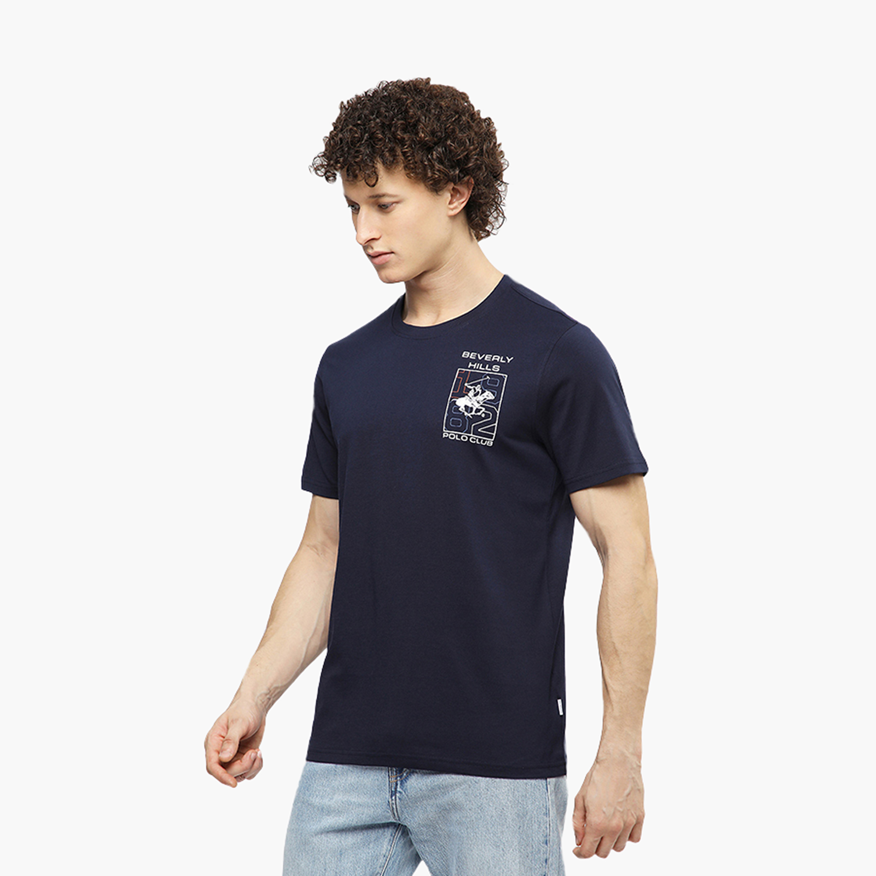 تي شيرت رجالي بأكمام قصيرة وياقة دائرية وشعار من بيفرلي هيلز بولو كلوب-men-clothing-tshirtsandpolos-tshirts-image-6