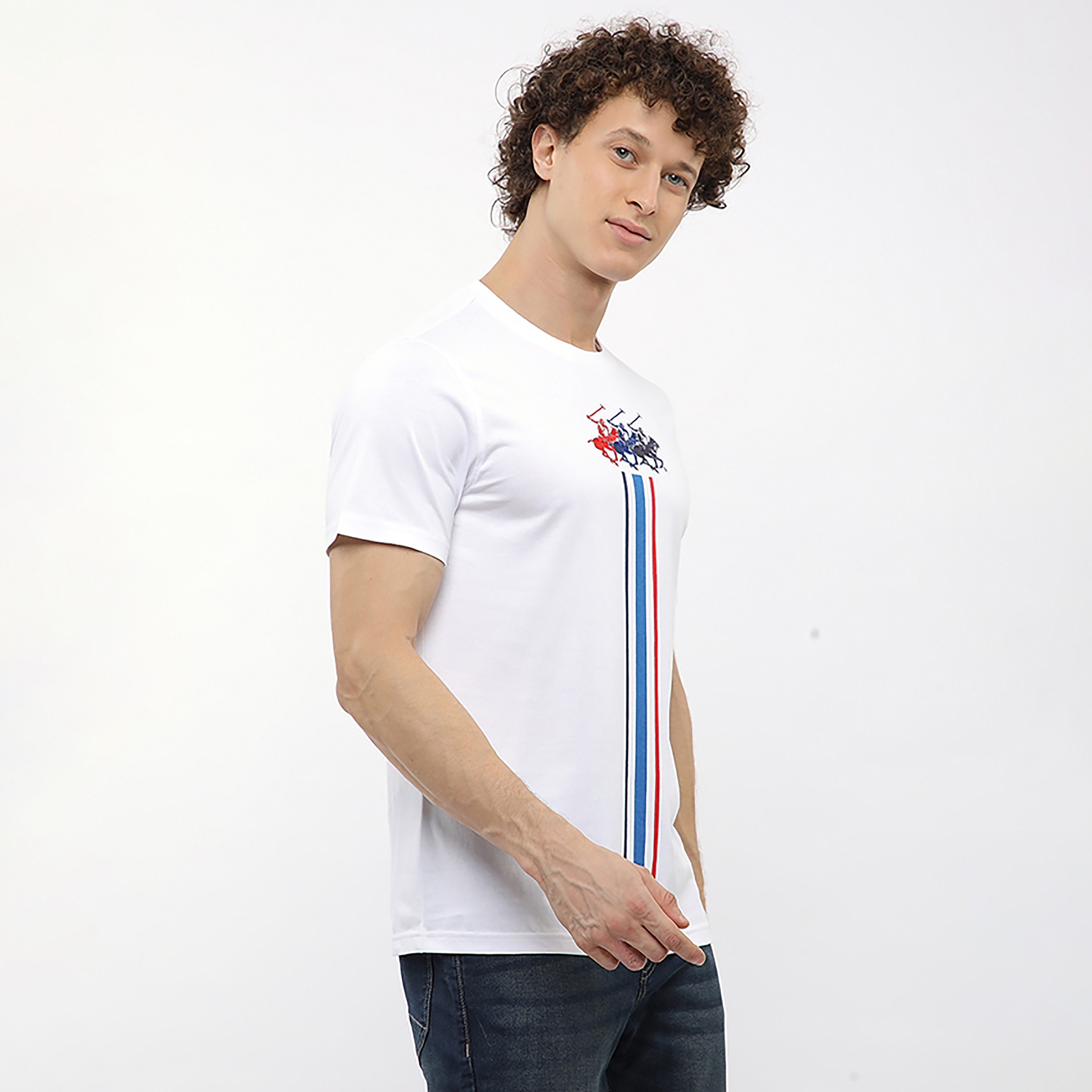 تيشيرت رجالي مخطط ومطرز بشعار بياقة مستديرة وأكمام قصيرة من بيفرلي هيلز بولو كلوب-men-clothing-tshirtsandpolos-tshirts-image-3