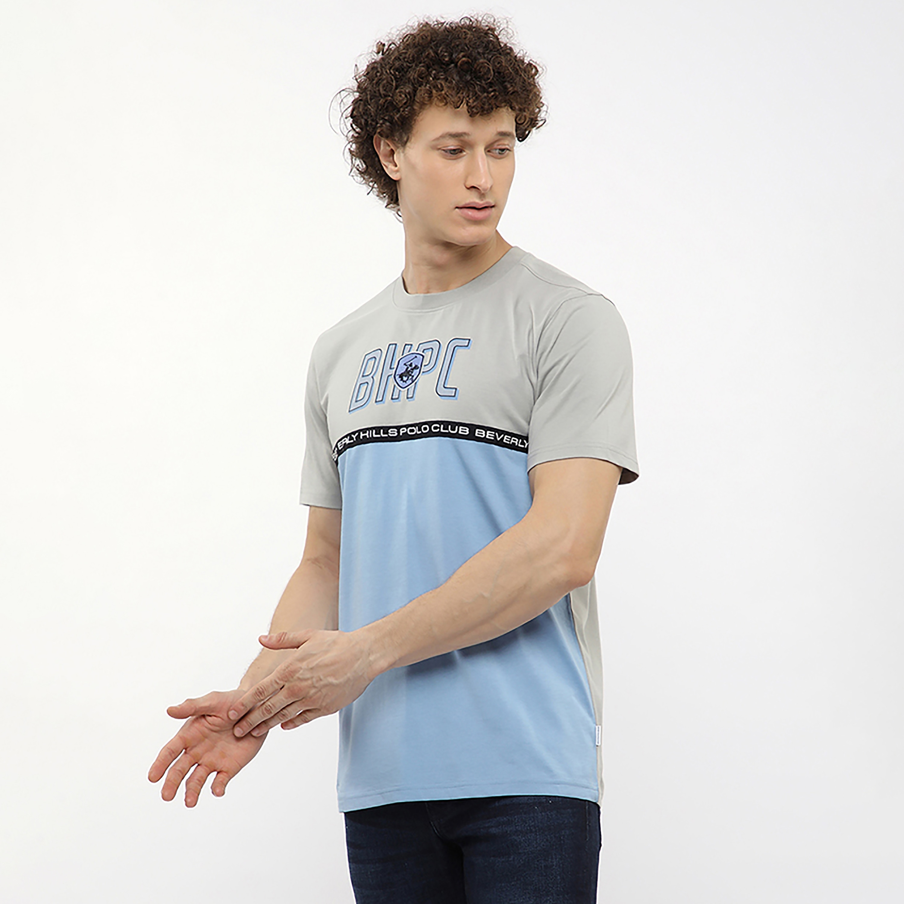 تيشيرت رجالي بأكمام قصيرة ورقبة دائرية ملون من بيفرلي هيلز بولو كلوب-men-clothing-tshirtsandpolos-tshirts-image-2