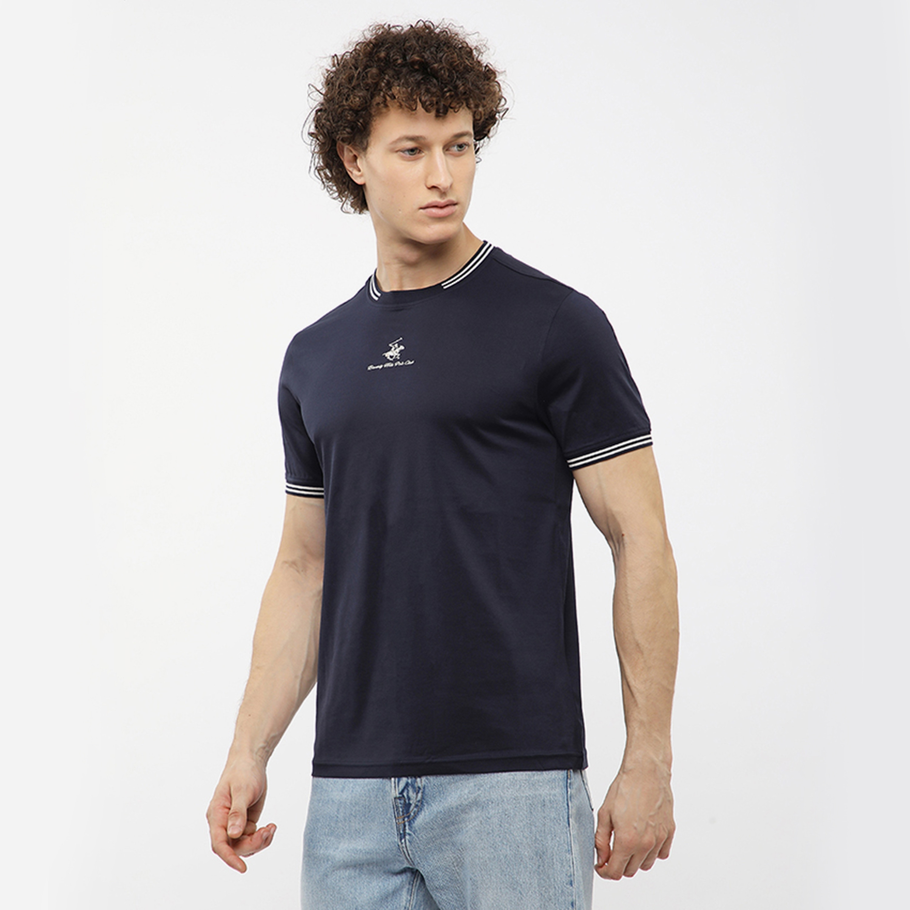 تي شيرت رجالي بياقة دائرية وأكمام قصيرة وشعار مطرز من بيفرلي هيلز بولو كلوب-men-clothing-tshirtsandpolos-tshirts-image-7