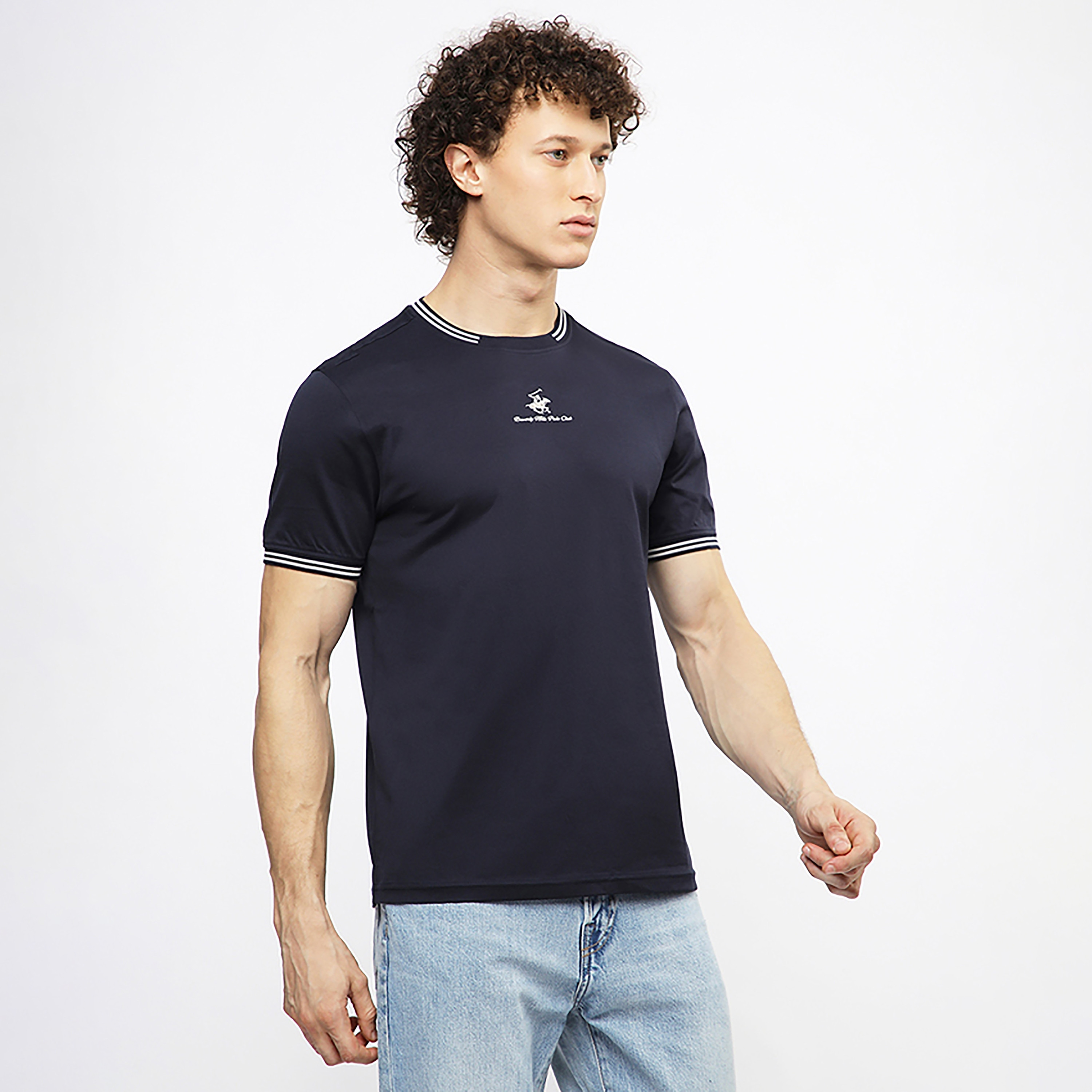 تي شيرت رجالي بياقة دائرية وأكمام قصيرة وشعار مطرز من بيفرلي هيلز بولو كلوب-men-clothing-tshirtsandpolos-tshirts-image-8