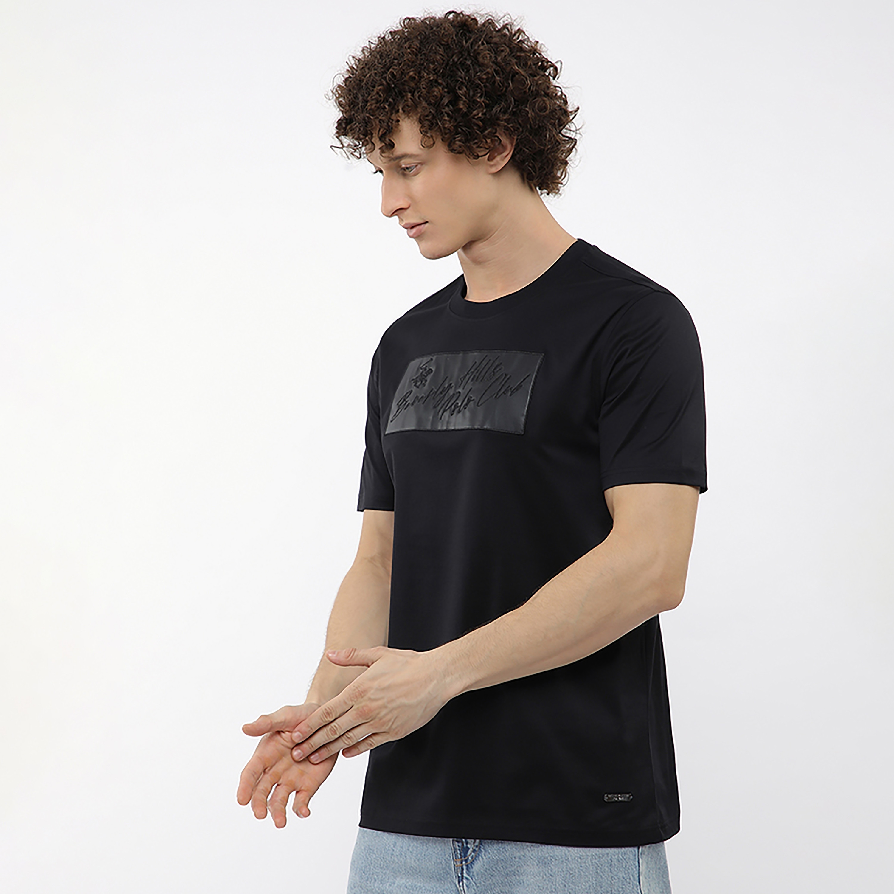 Beverly Hills Polo Club Embroidered Logo Crew Neck Short Sleeves Men's T-Shirt-men-clothing-tshirtsandpolos-tshirts-image-2