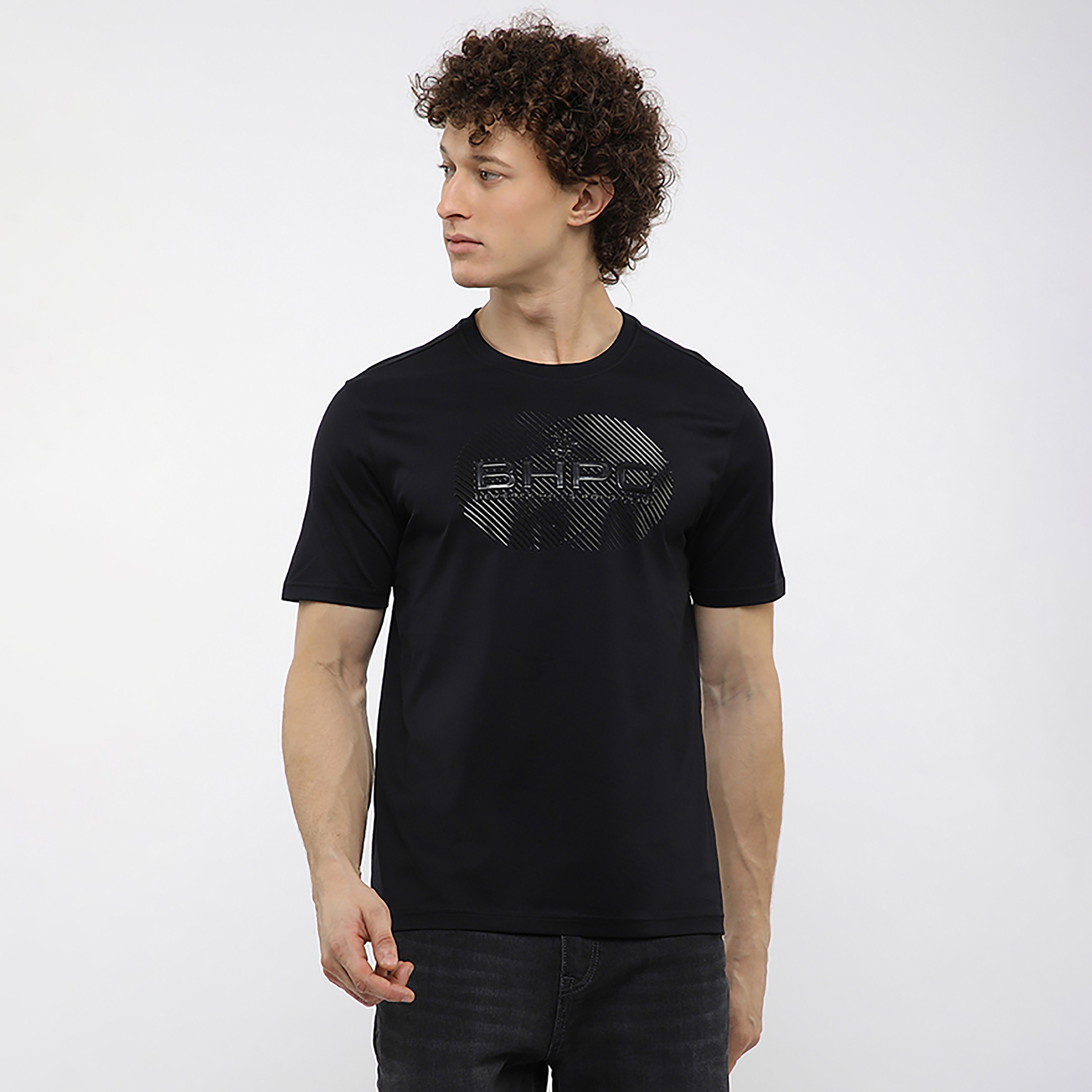 تيشيرت رجالي مطبوع بالشعار بياقة مستديرة وأكمام قصيرة من بيفرلي هيلز بولو كلوب-men-clothing-tshirtsandpolos-tshirts-image-6