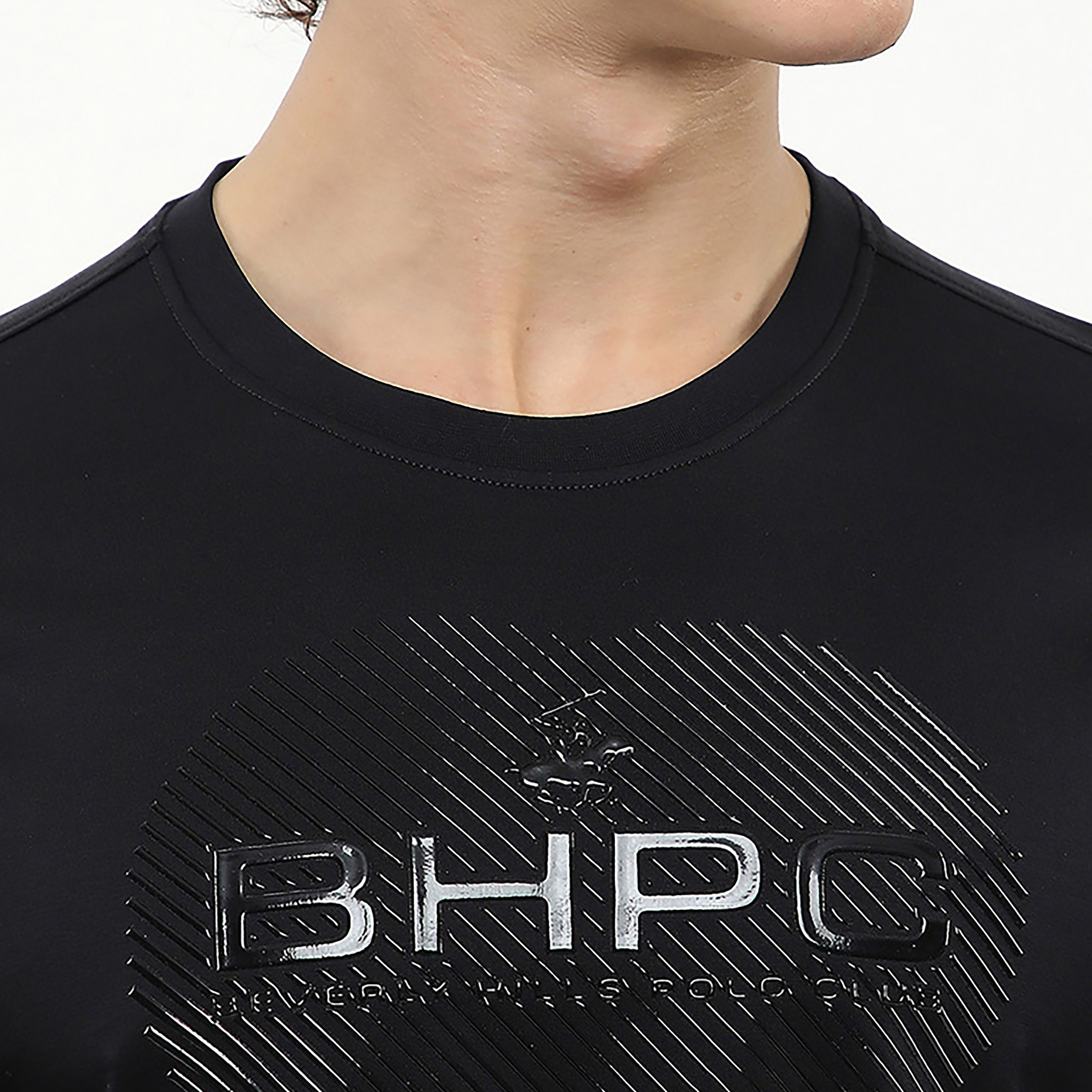 تيشيرت رجالي مطبوع بالشعار بياقة مستديرة وأكمام قصيرة من بيفرلي هيلز بولو كلوب-men-clothing-tshirtsandpolos-tshirts-image-10