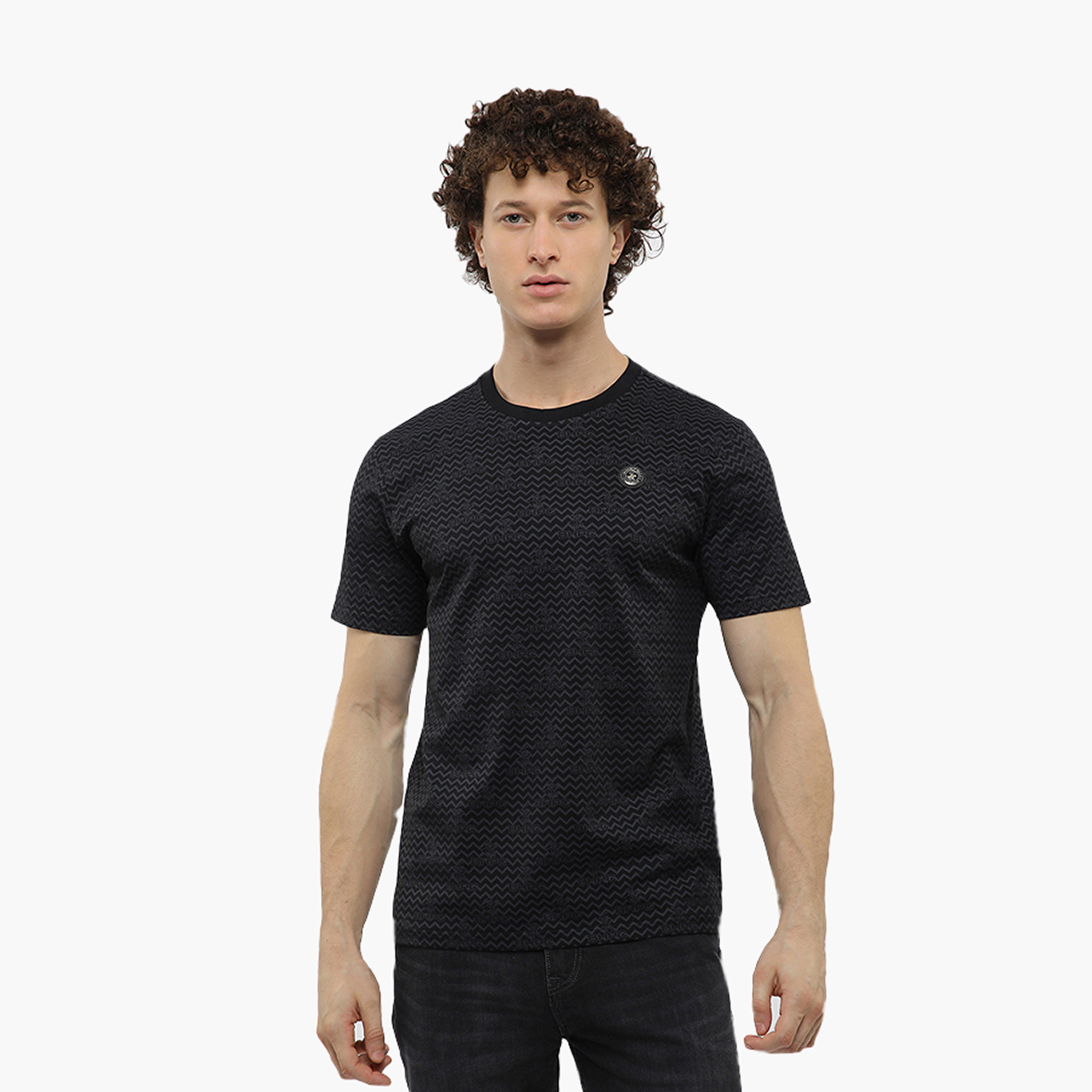 Beverly Hills Polo Club Chevron Stripes Crew Neck Short Sleeves Men's T-Shirt-men-clothing-tshirtsandpolos-tshirts-image-1