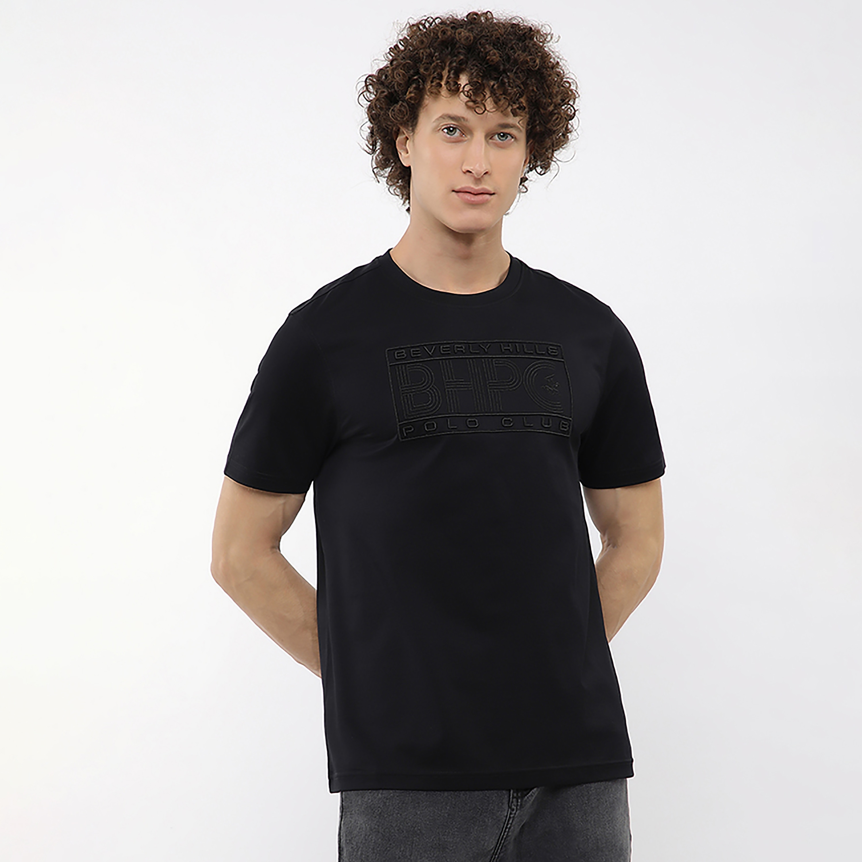 Beverly Hills Polo Club Embroidered Logo Crew Neck Short Sleeves Men's T-Shirt-men-clothing-tshirtsandpolos-tshirts-image-1