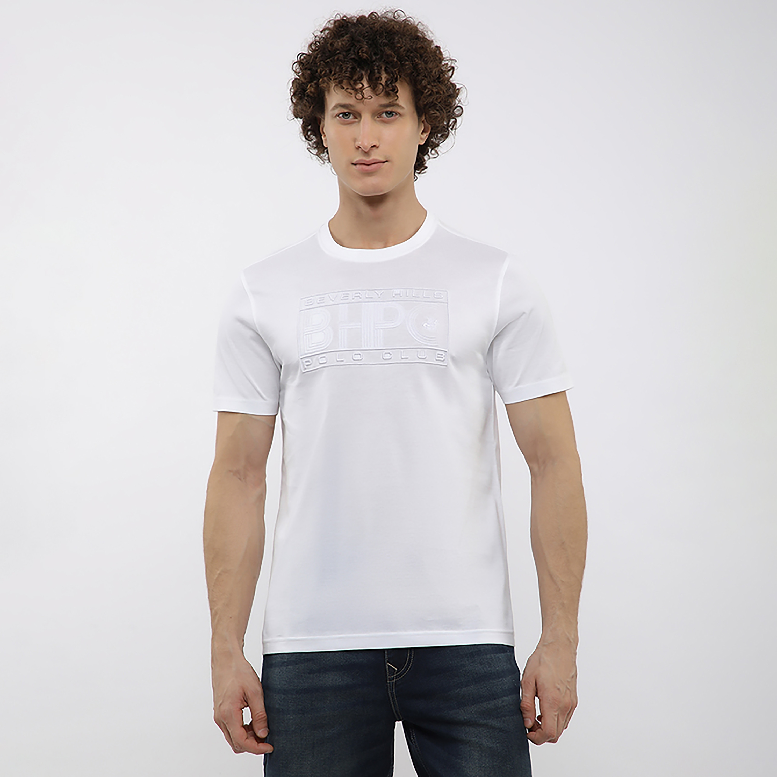تي شيرت رجالي بياقة دائرية وأكمام قصيرة وشعار مطرز من بيفرلي هيلز بولو كلوب-men-clothing-tshirtsandpolos-tshirts-image-6