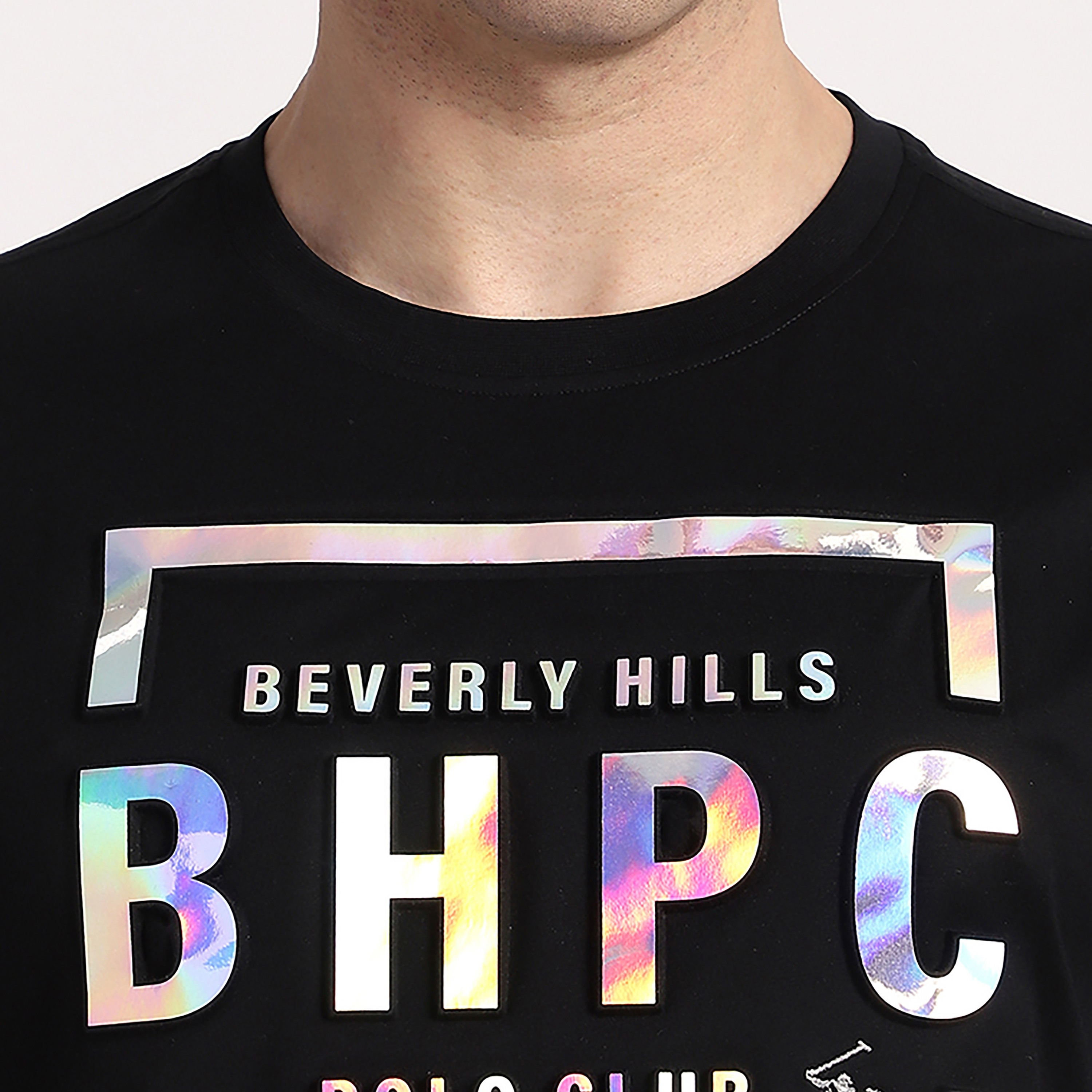 Beverly Hills Polo Club Embossed Holographic Crew Neck Short Sleeves Men's T-Shirt-men-clothing-tshirtsandpolos-tshirts-image-5