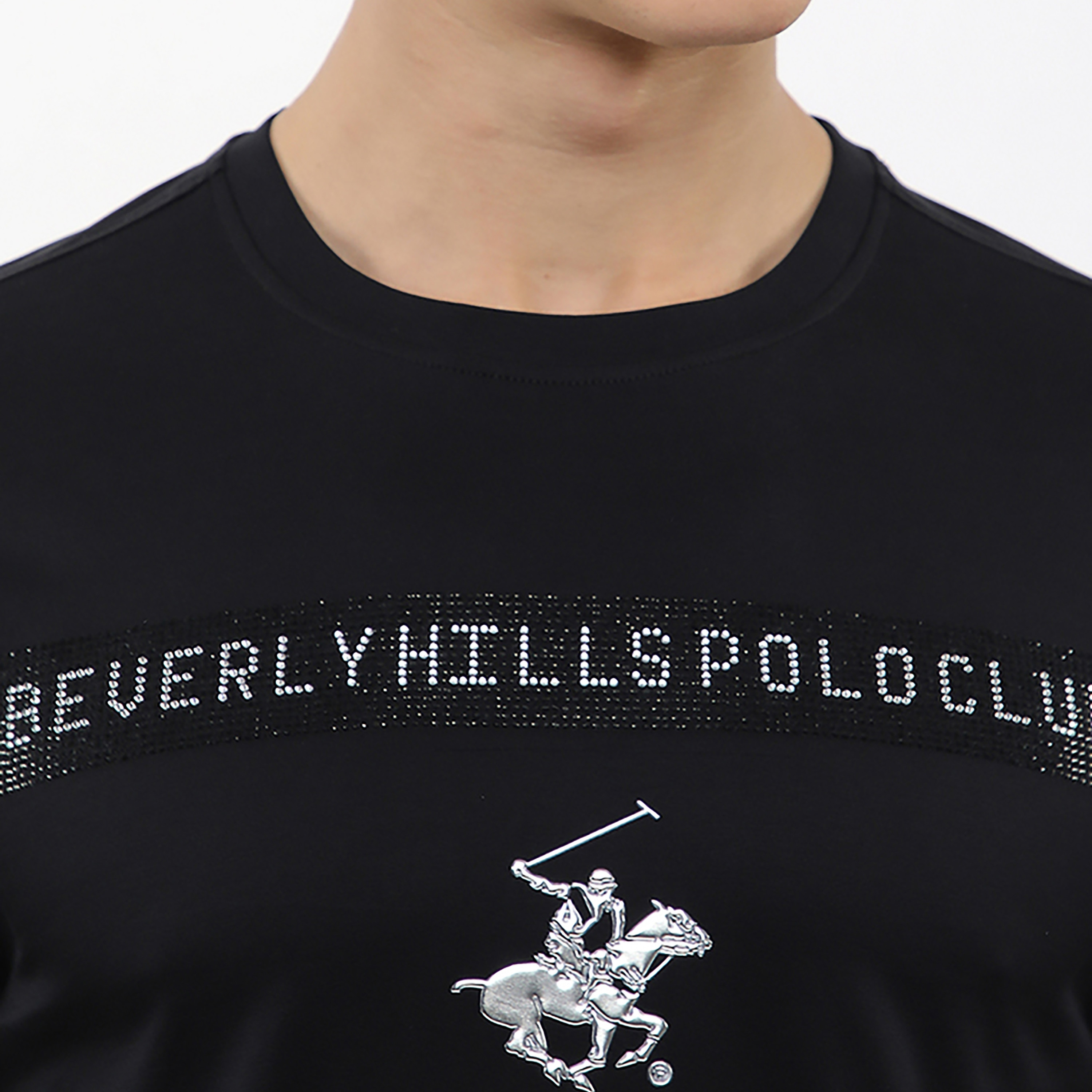 تيشيرت رجالي بشعار مُزيّن بياقة مستديرة وأكمام قصيرة من بيفرلي هيلز بولو كلوب-men-clothing-tshirtsandpolos-tshirts-image-5
